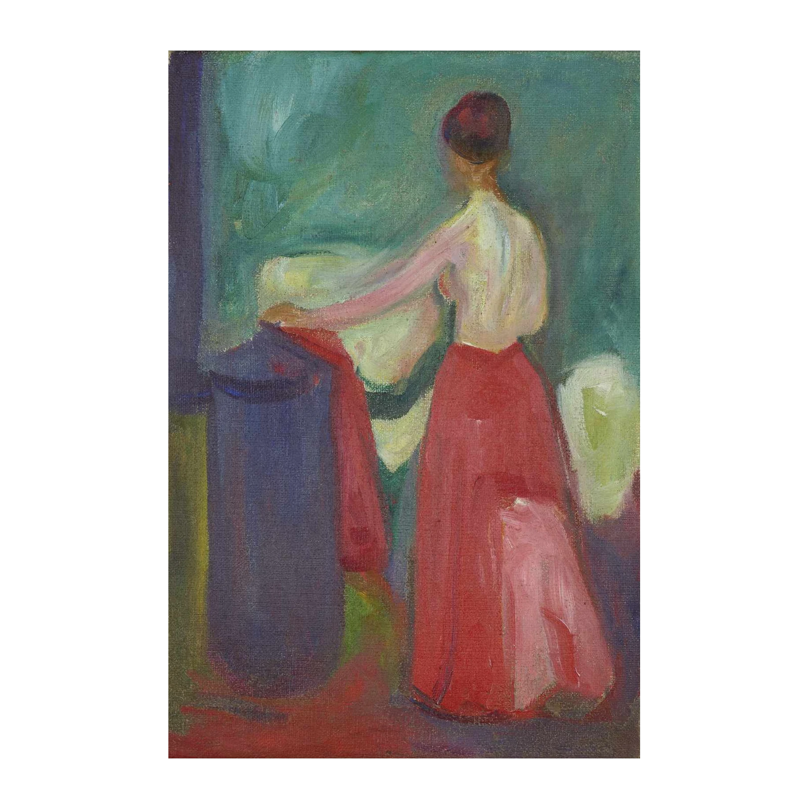 Impressionist Woman Red Skirt Wall Art