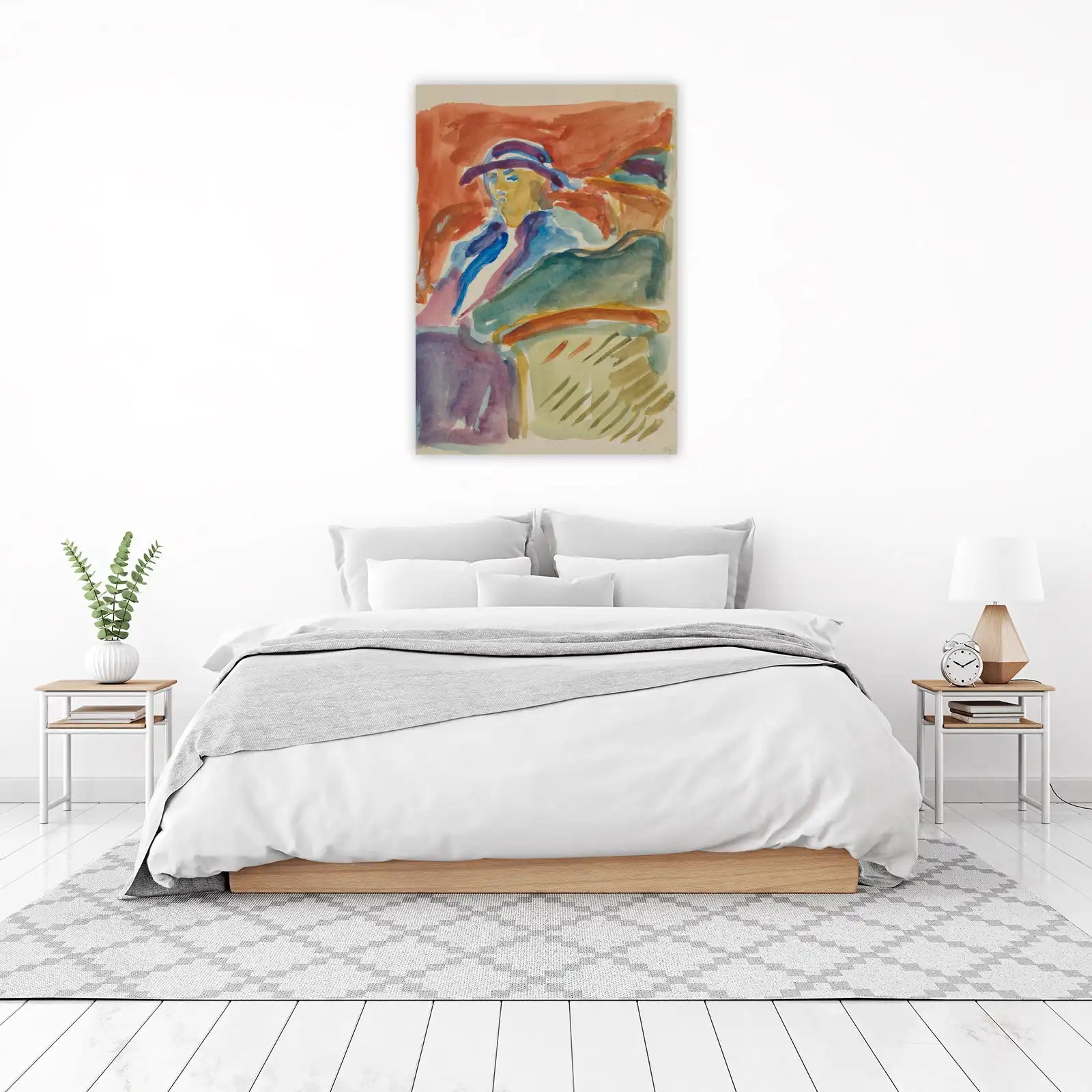Abstract Portrait with Hat Wall Art