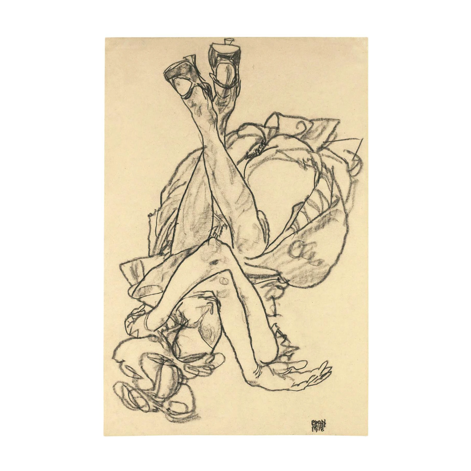 Expressive Figure Study Charcoal Wall Art
