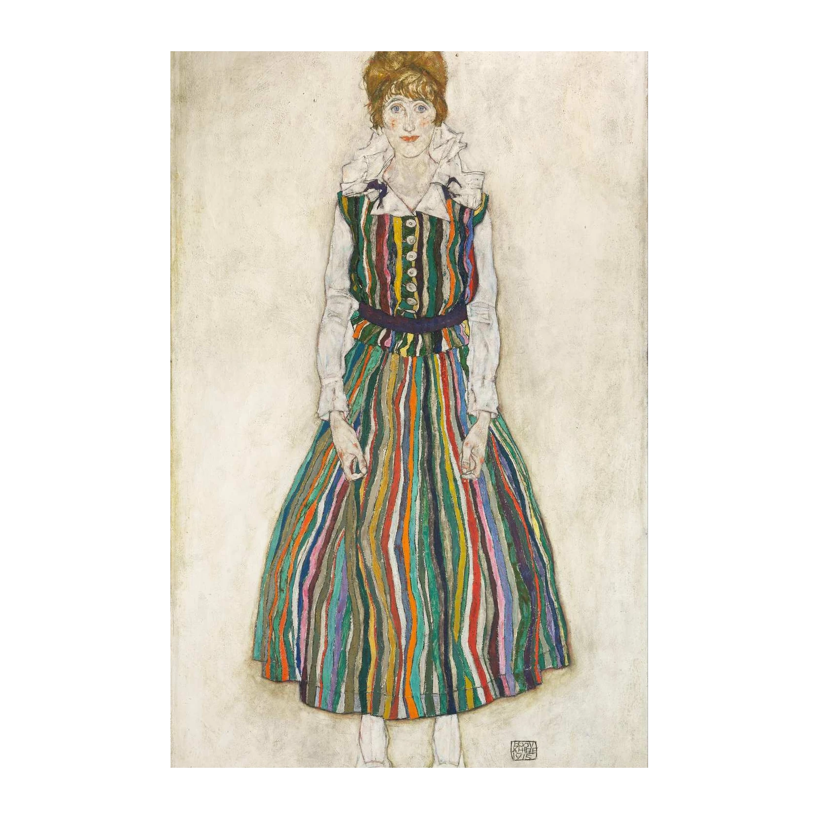 Vibrant Woman Portrait Colorful Dress Wall Art