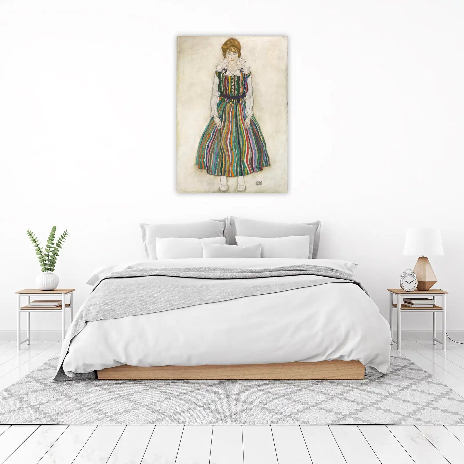 Vibrant Woman Portrait Colorful Dress Wall Art