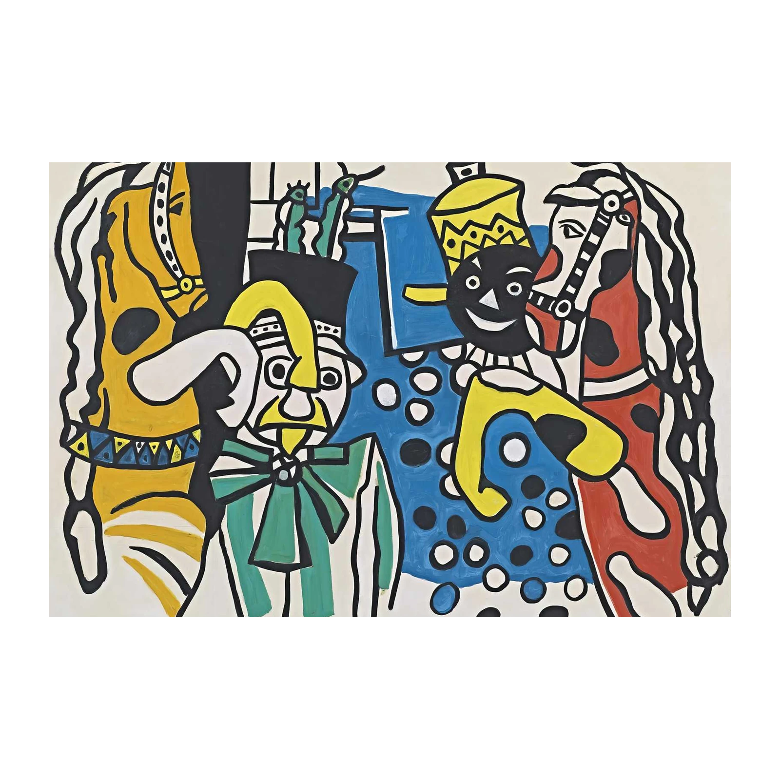 Vibrant Abstract Figures & Horse Wall Art