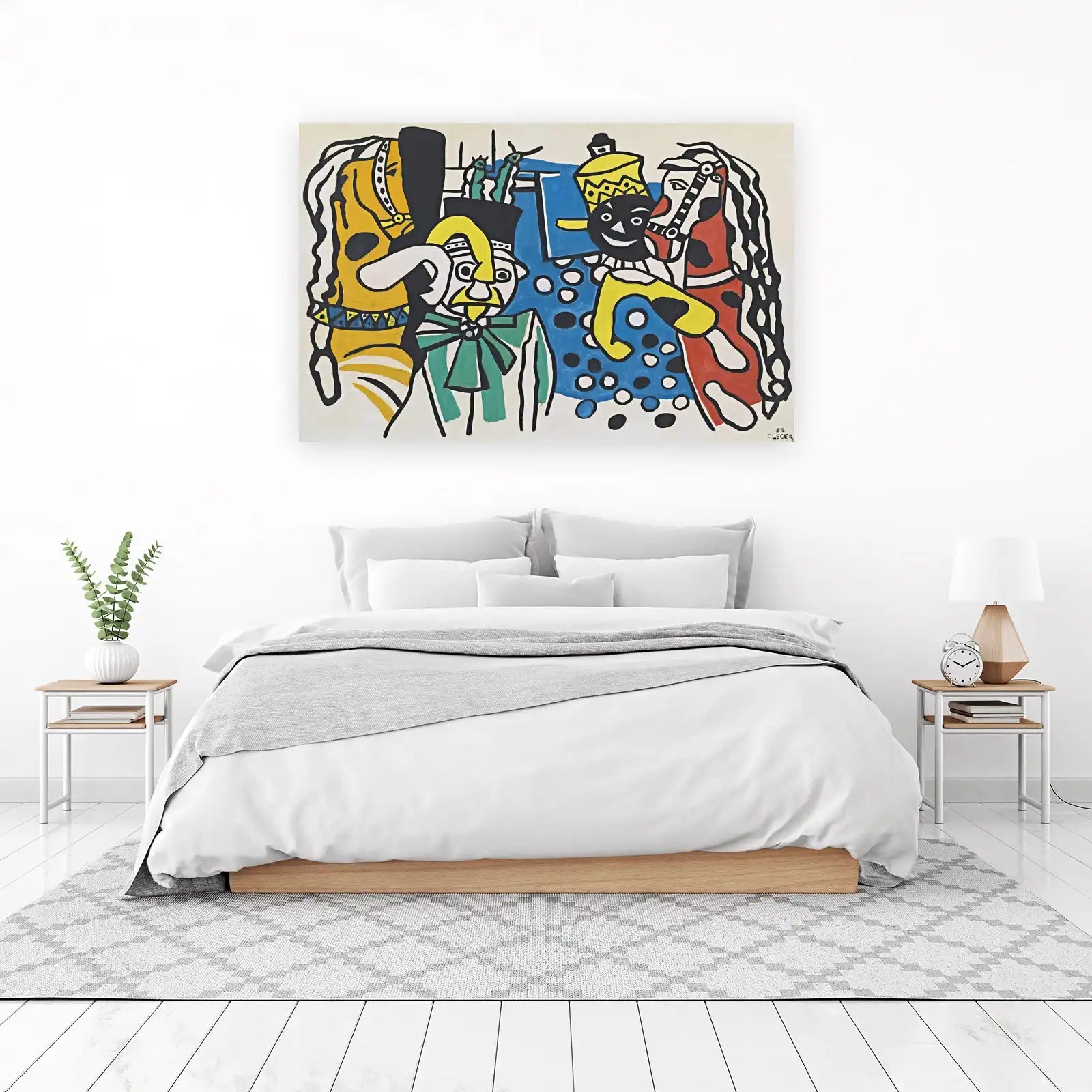 Vibrant Abstract Figures & Horse Wall Art