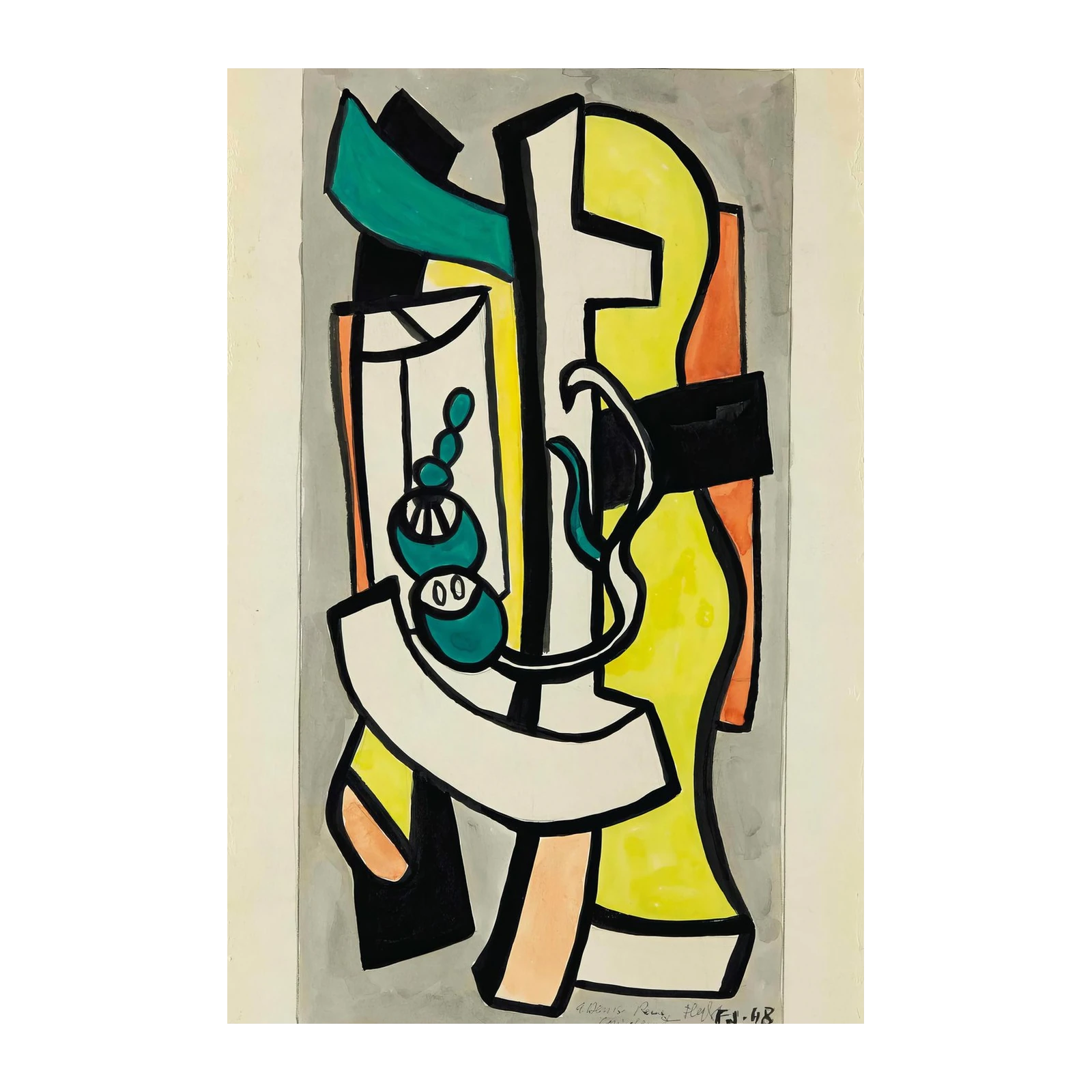 Modern Abstract Yellow Figure Wall Art