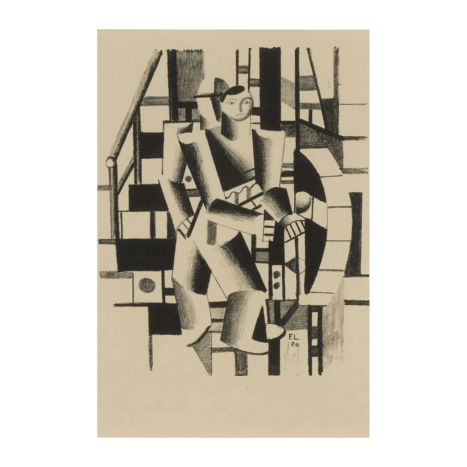 Futuristic Figure Geometric Art Wall Art