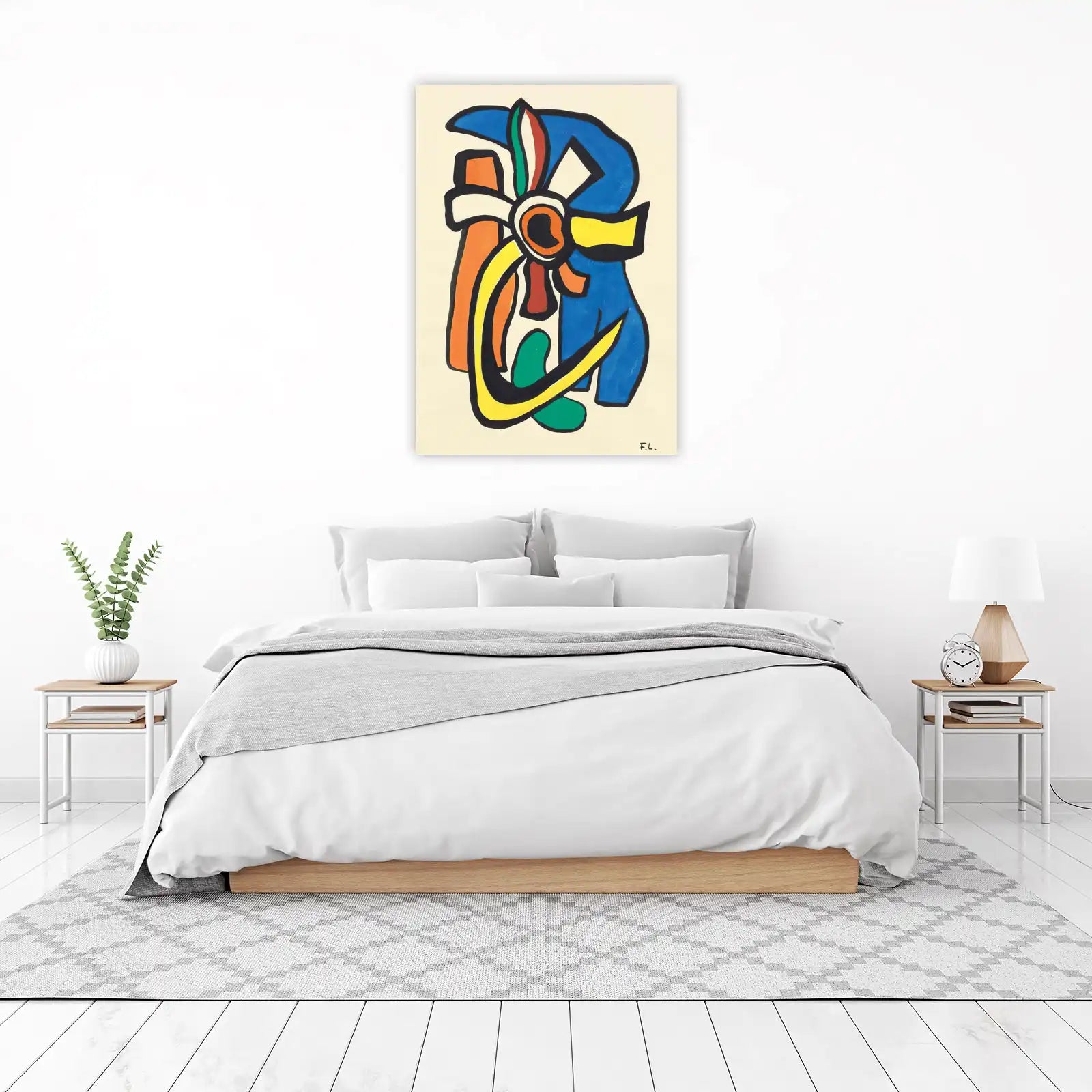 Vibrant Mid-Century Abstract Flower Wall Art