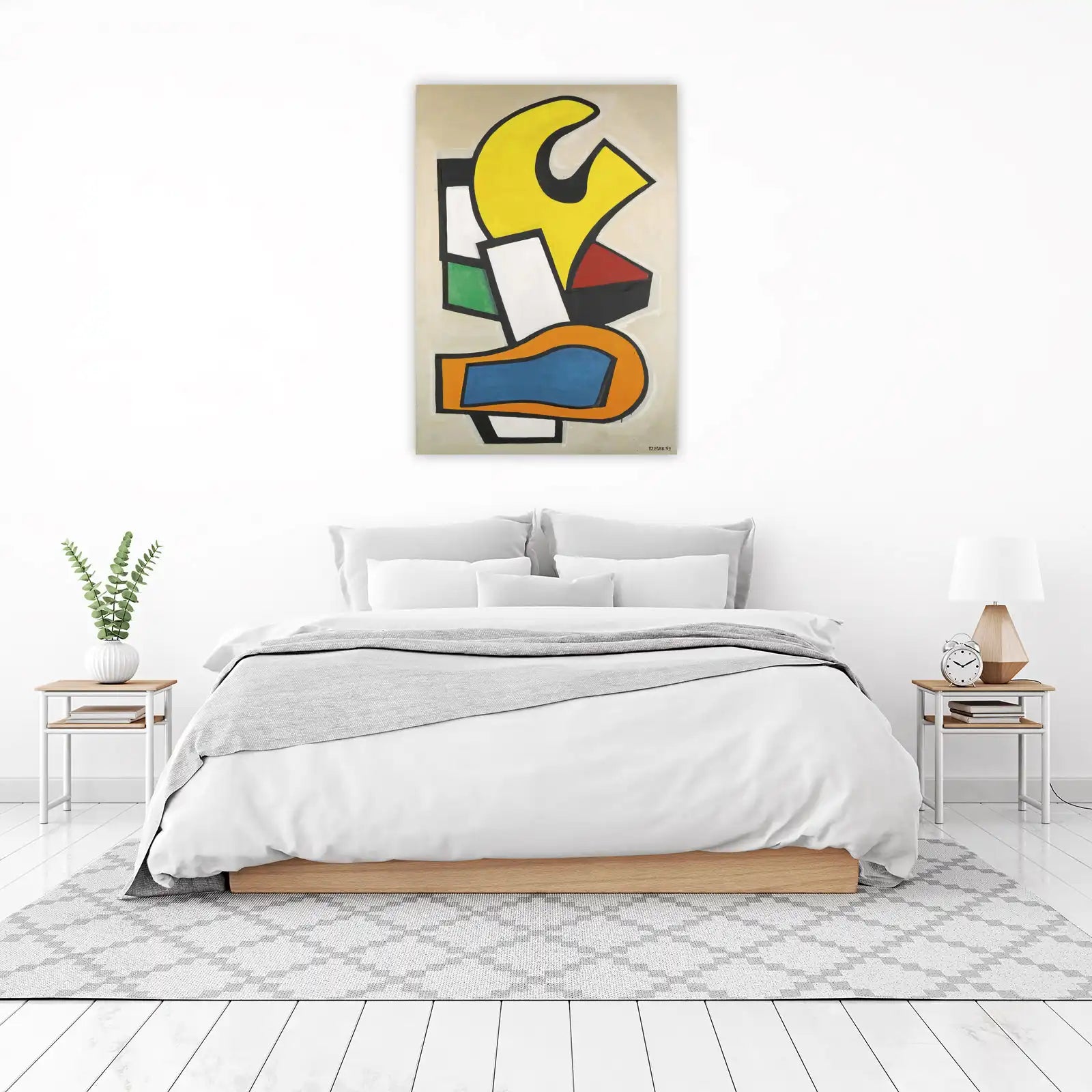 Bold Abstract Yellow Red Blue Wall Art