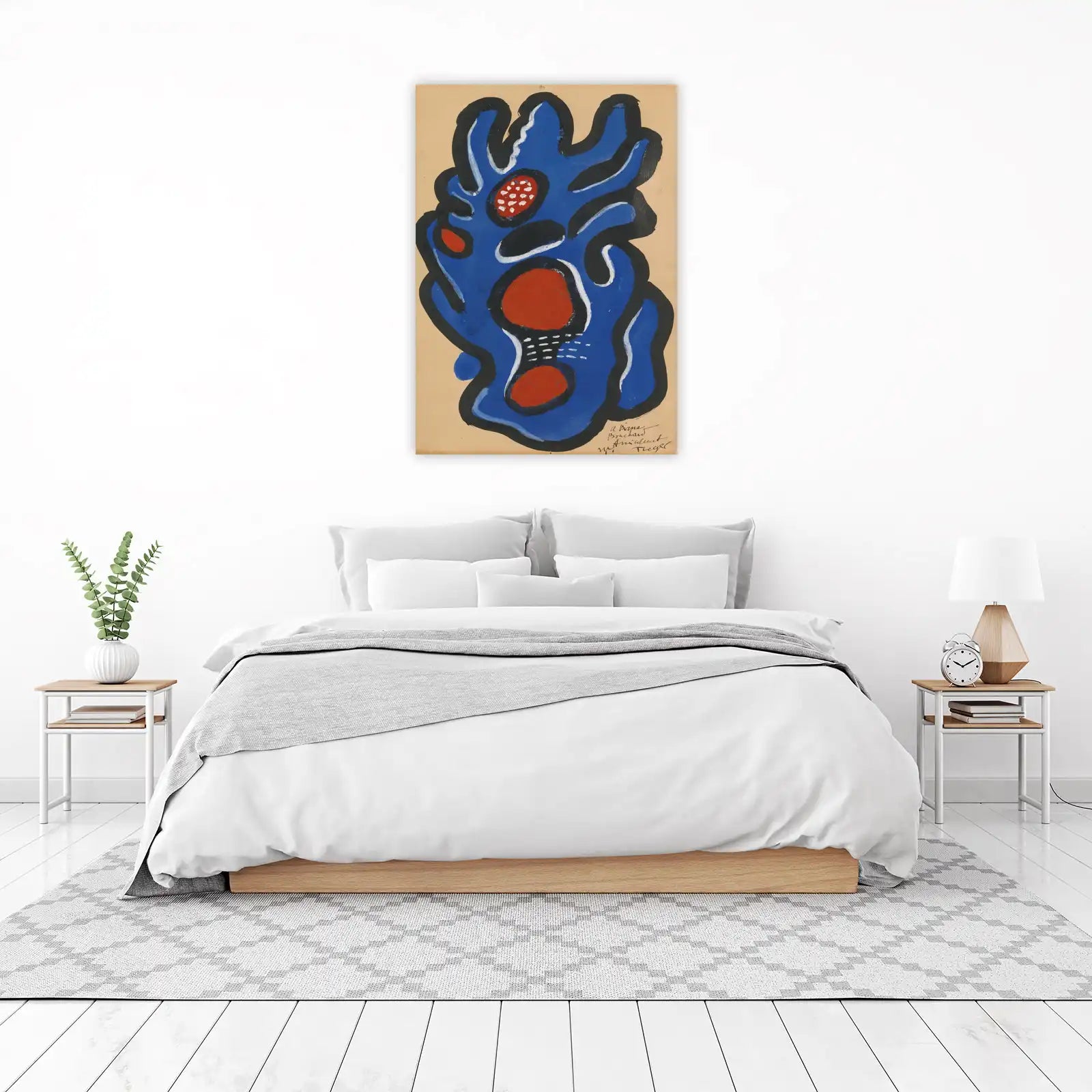 Abstract Blue & Red Fusion Wall Art