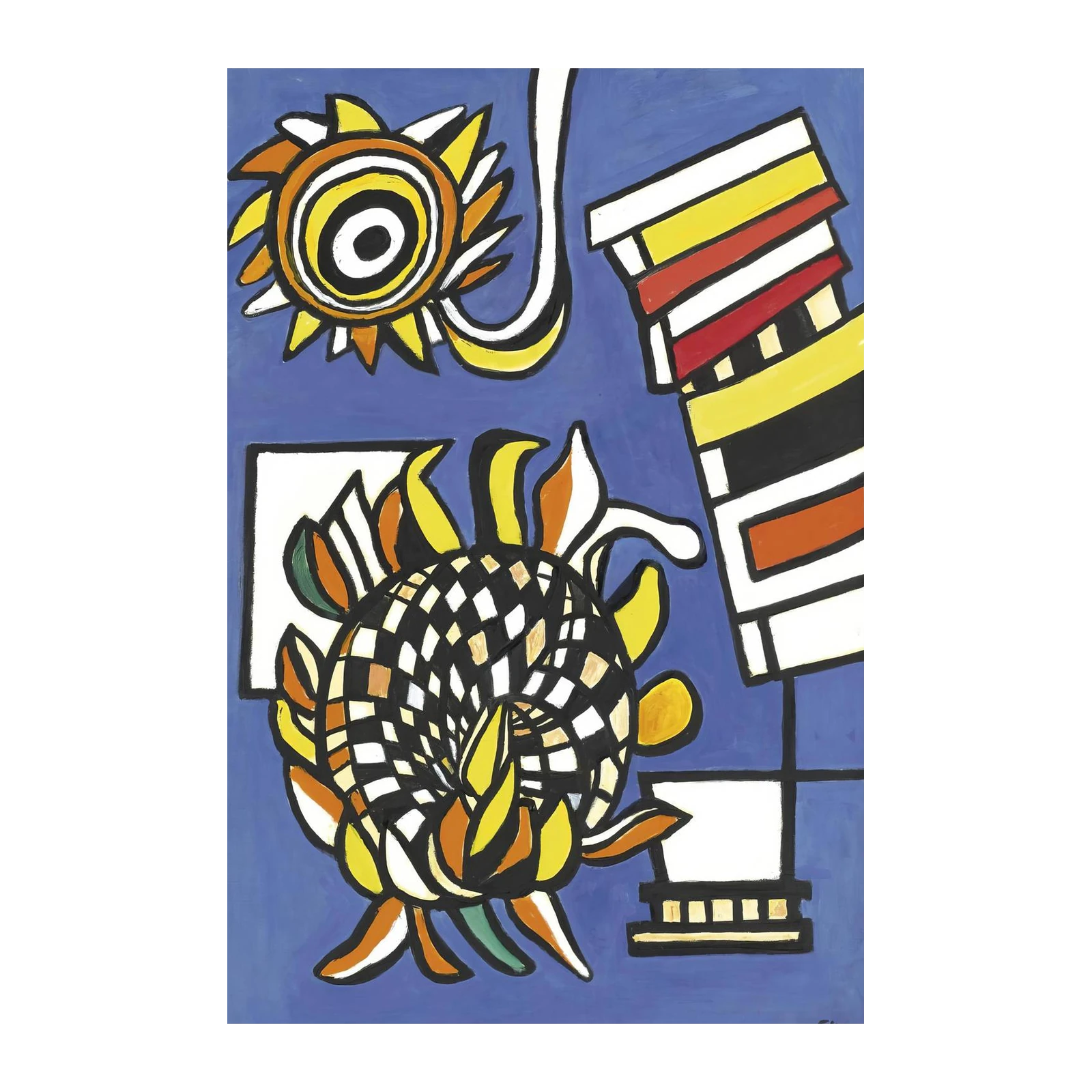 Vibrant Abstract Floral & Sun Wall Art