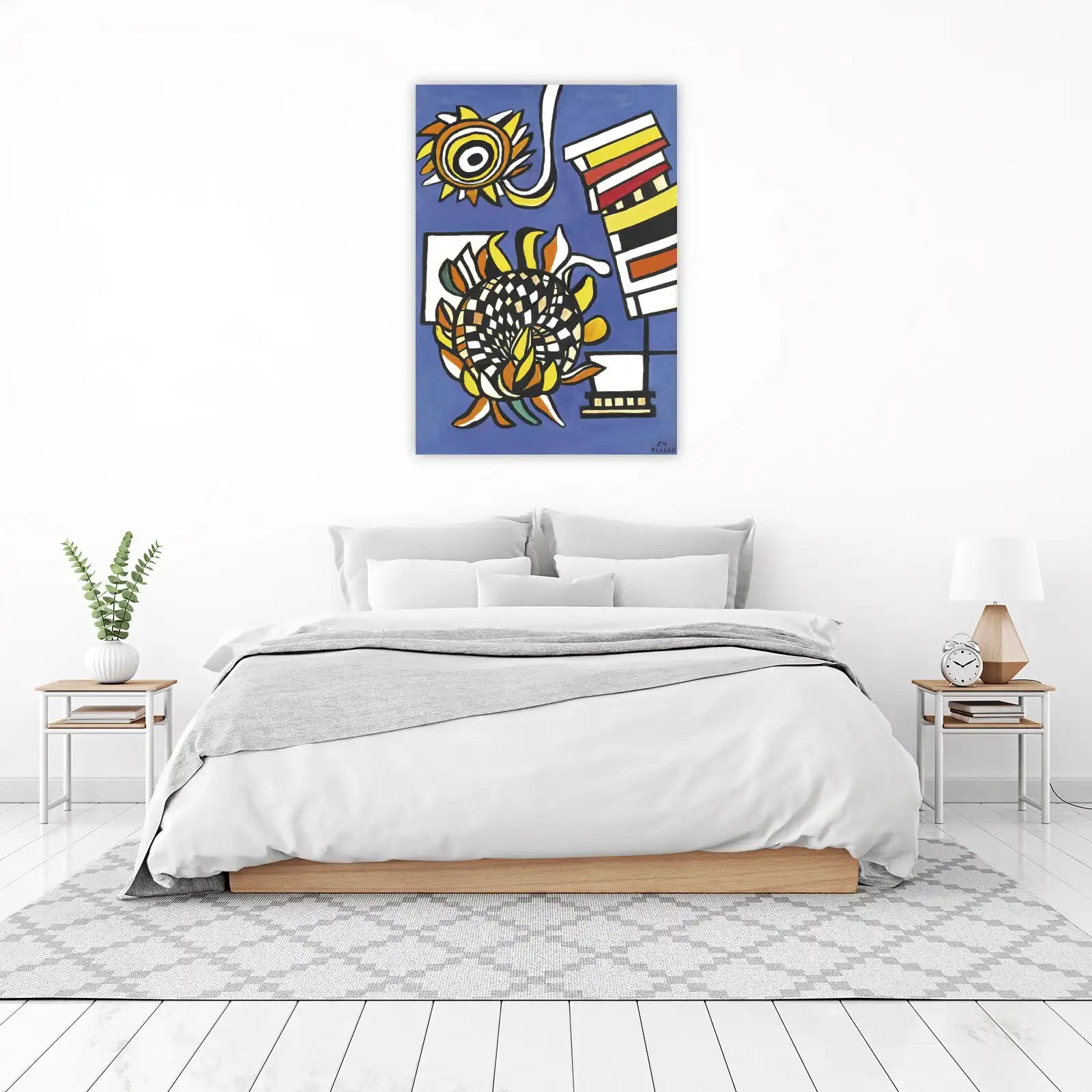 Vibrant Abstract Floral & Sun Wall Art