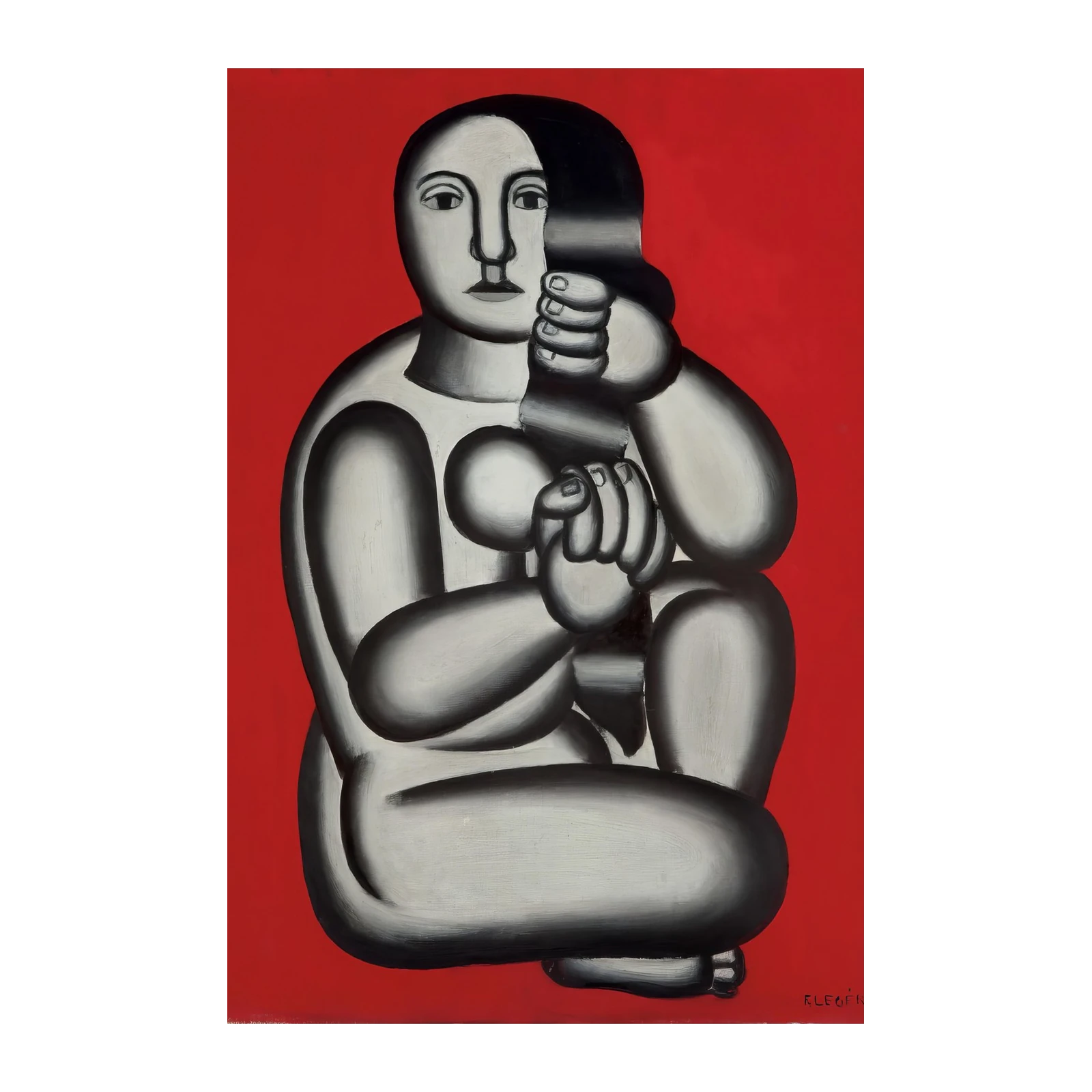 Bold Figure Red Abstract Wall Art