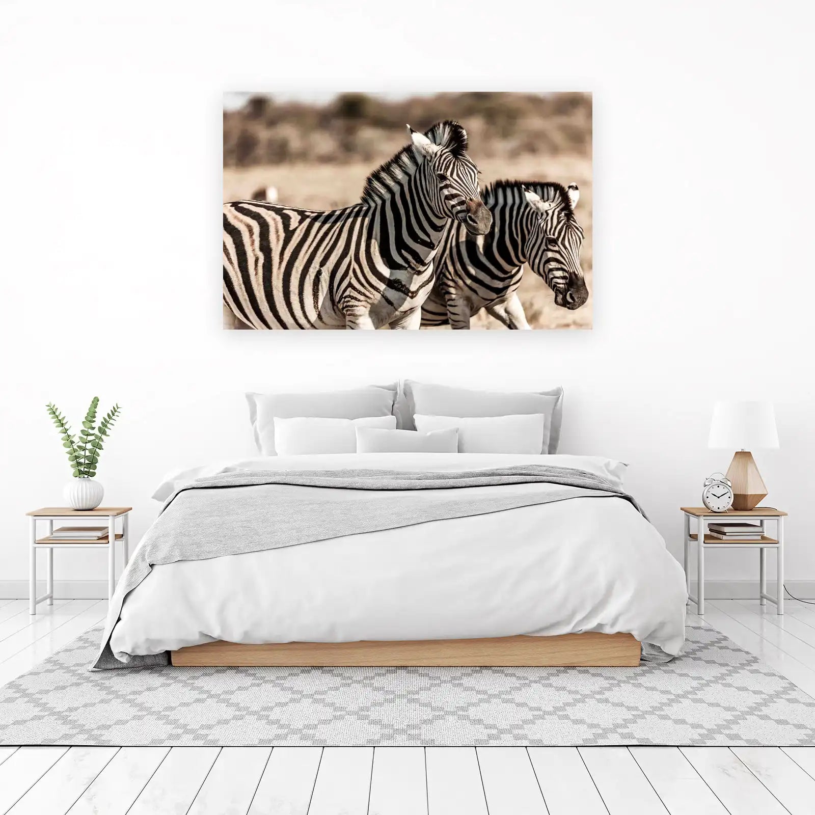 Majestic Zebra Duo African Wildlife Wall Art