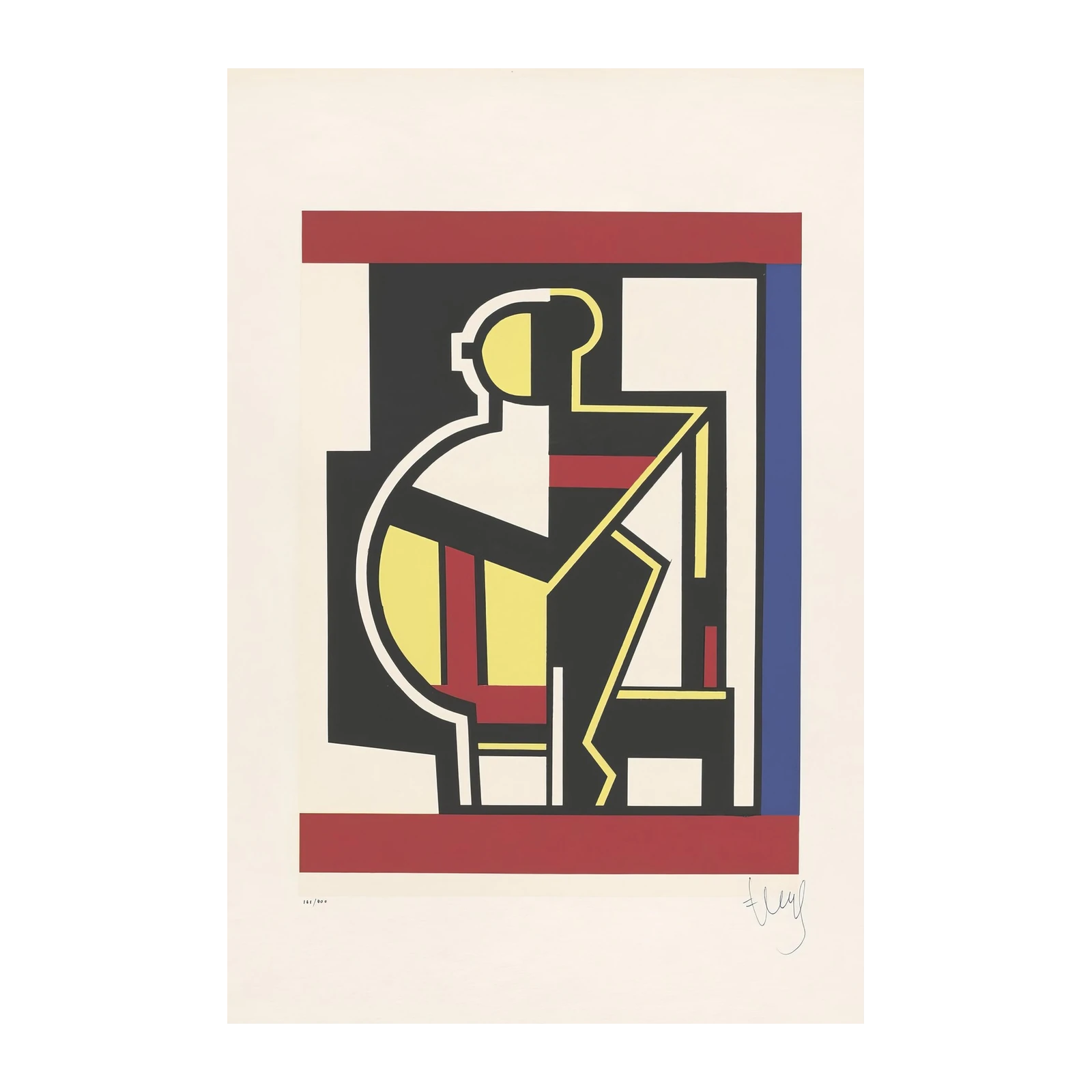 Geometric Figure Red Blue Yellow Wall Art