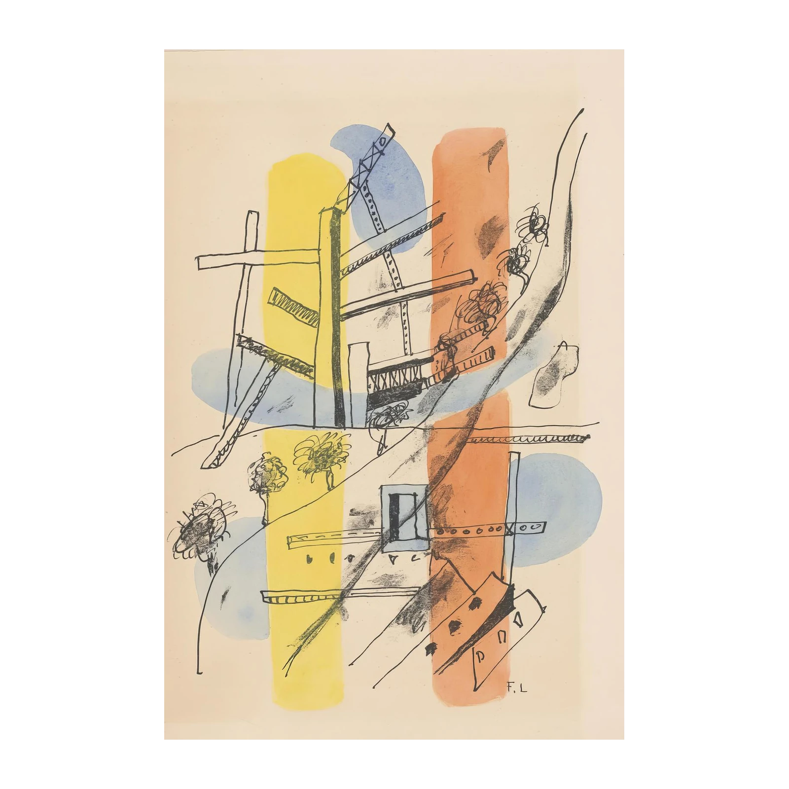 Abstract Industrial Cityscape Wall Art
