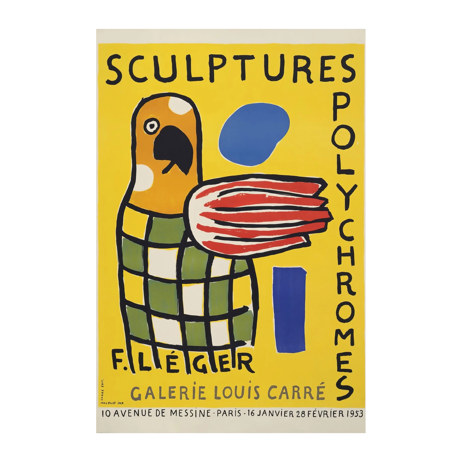 F. Leger "Sculptures Polychromes" Yellow Wall Art