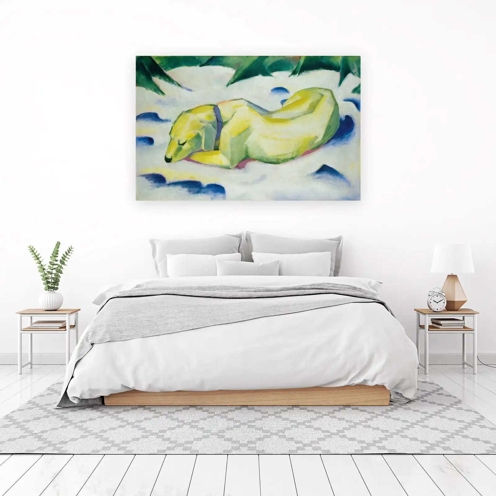 Vibrant Dog in Snow Expressionist Wall Art