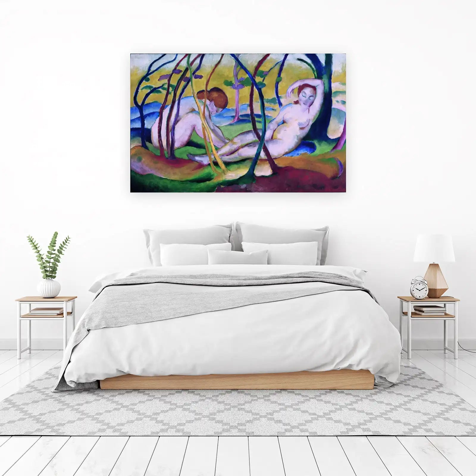 Nude Forest Scene Vibrant Expressionist Wall Art