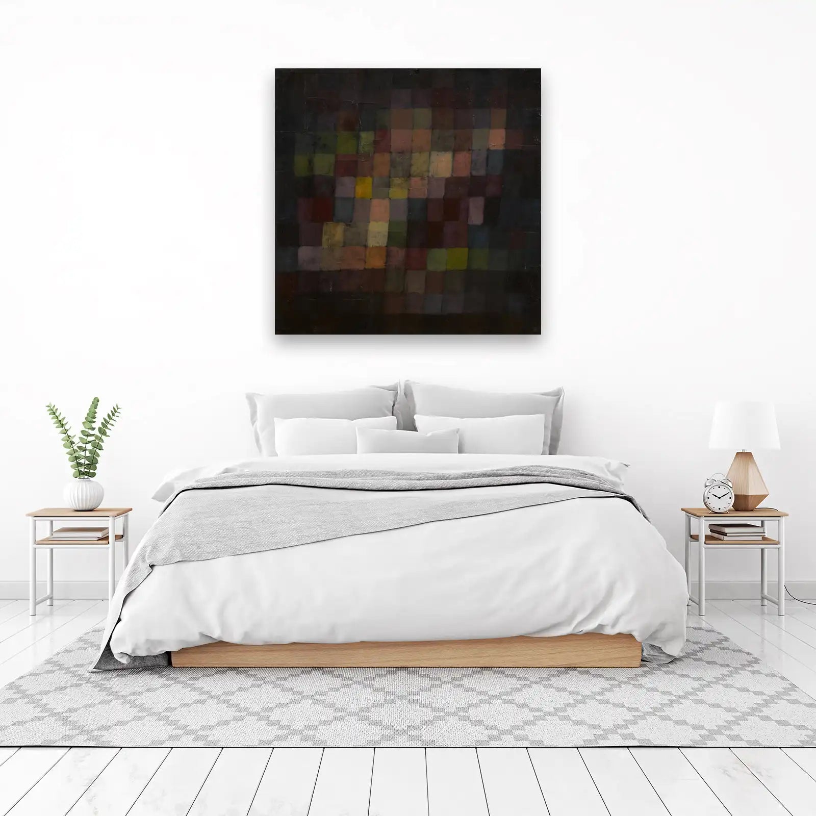 Abstract Checkerboard Harmony Wall Art