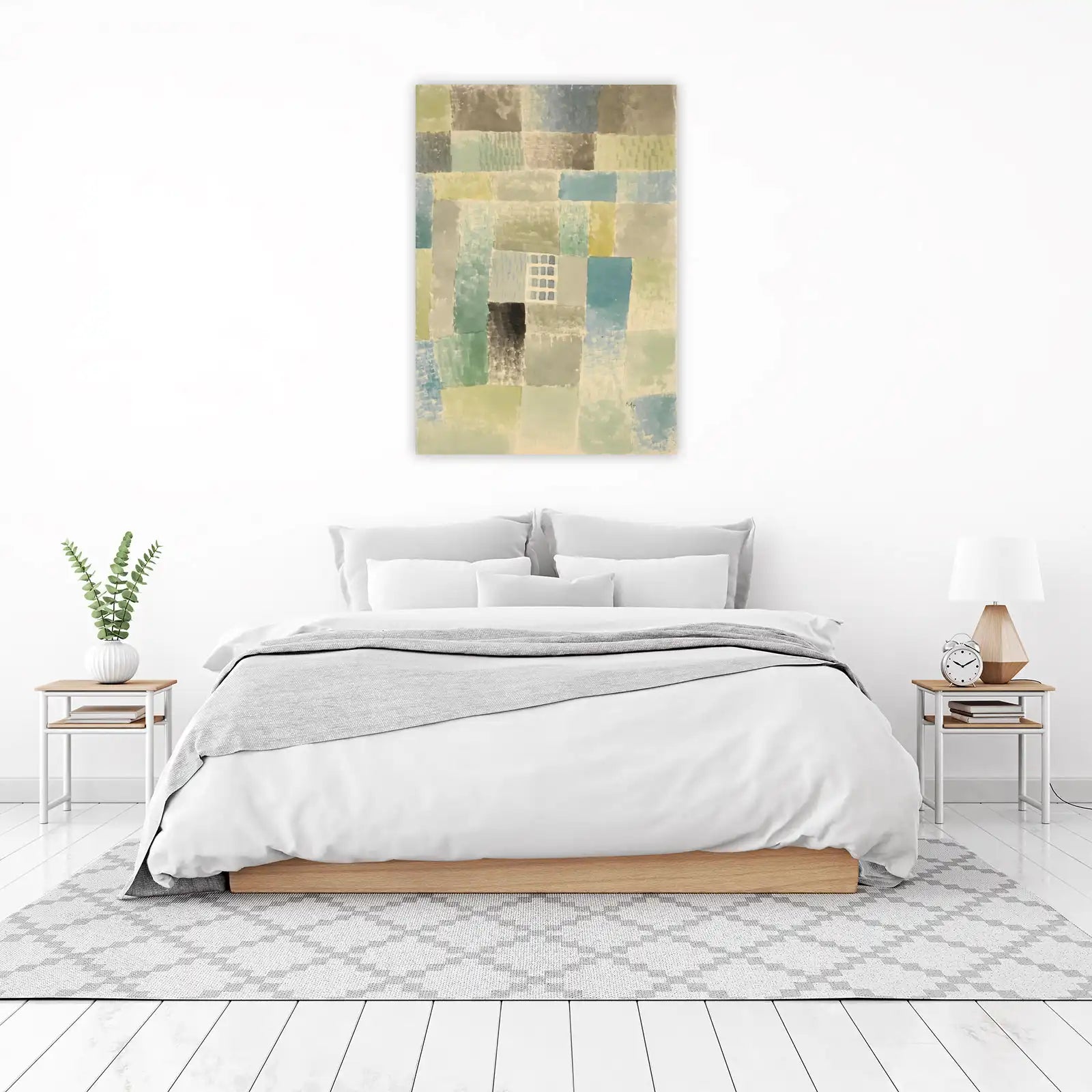 Abstract Watercolor Patchwork Wall Art