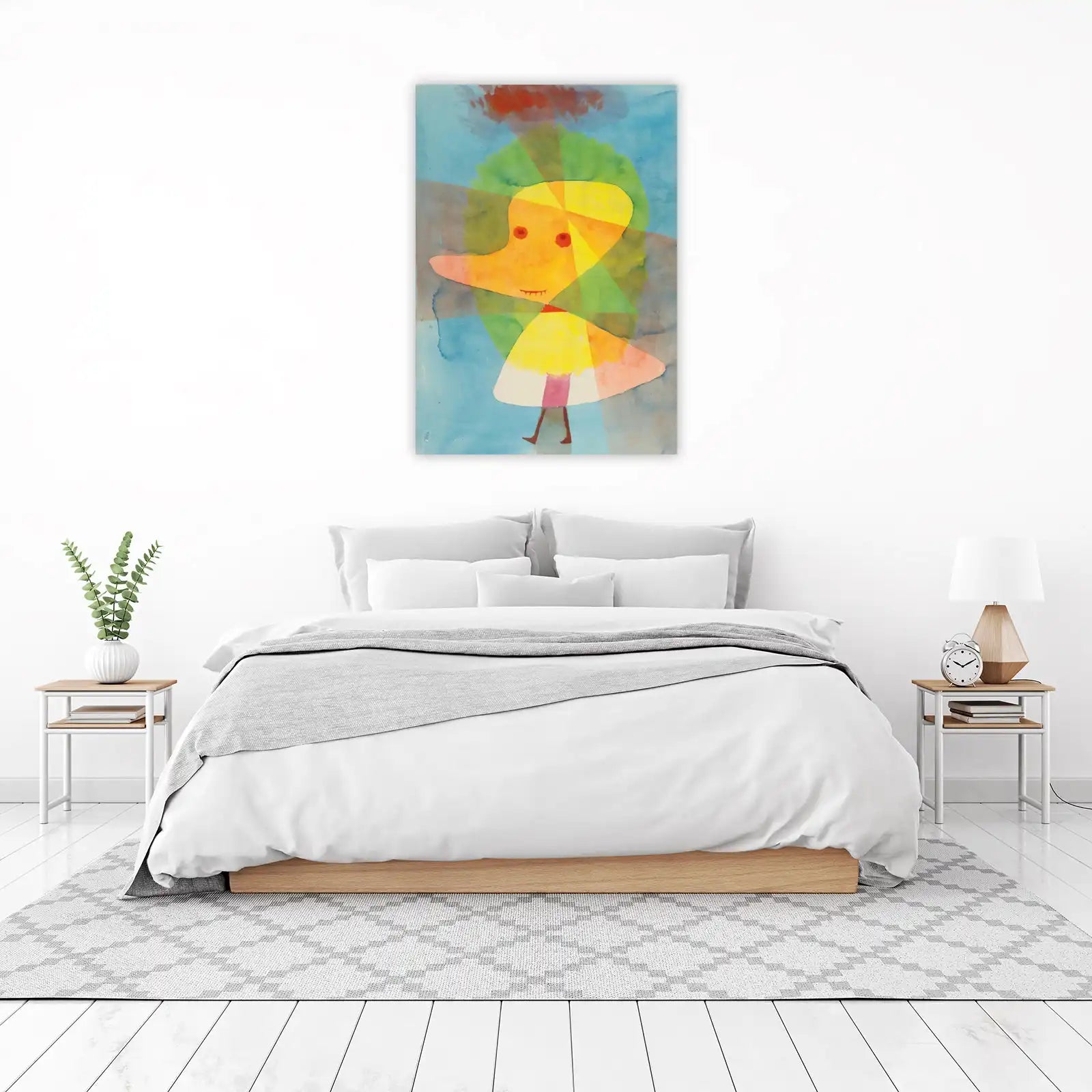Whimsical Character Yellow Wall Art