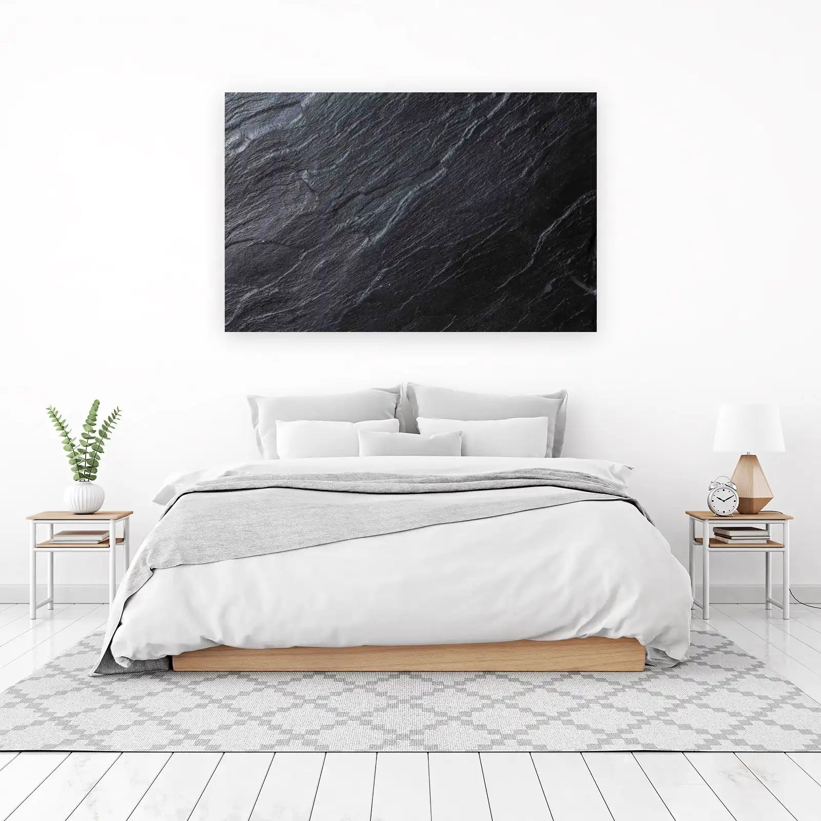 Dark Slate Texture Modern Abstract Wall Art