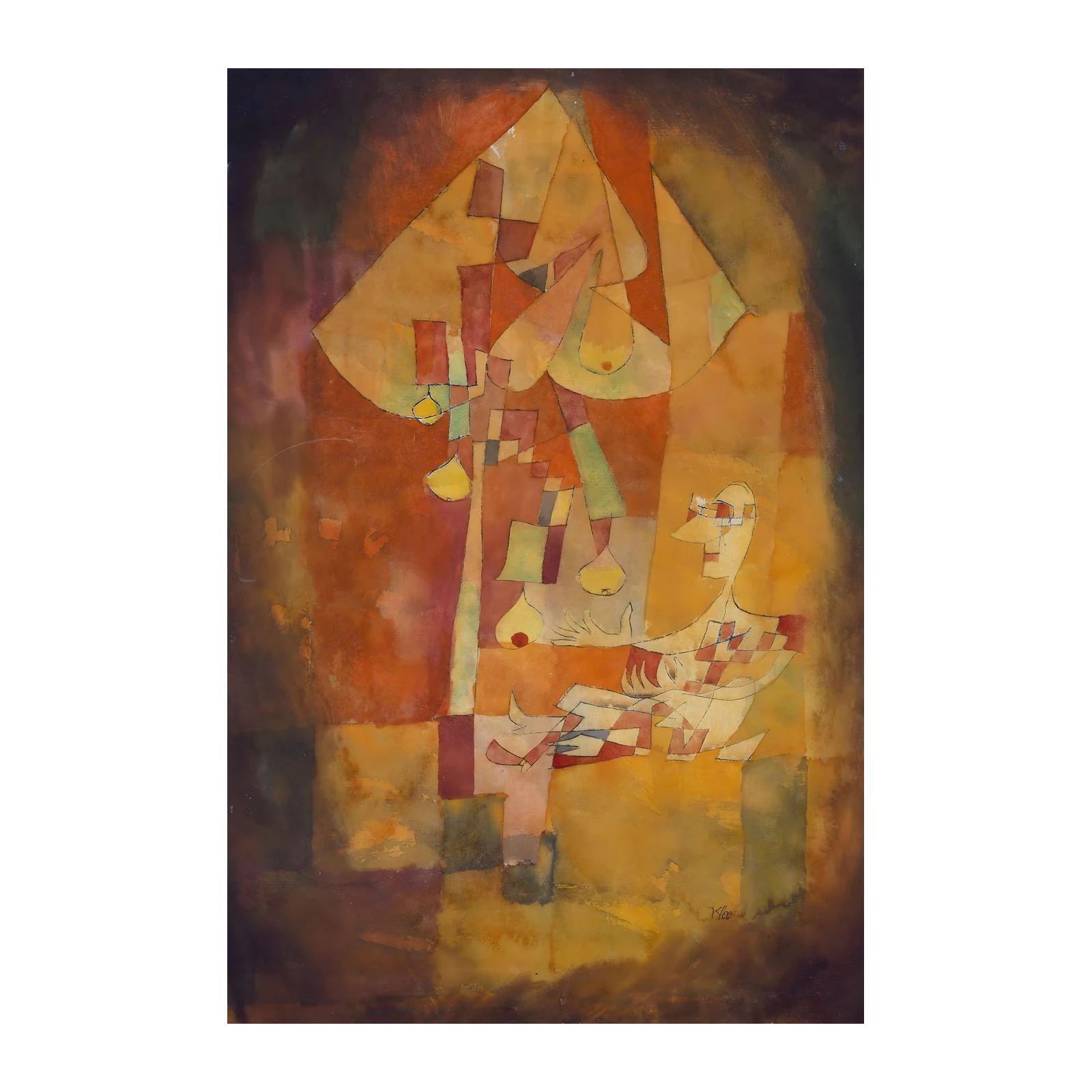 Abstract Figure Warm Tones Wall Art