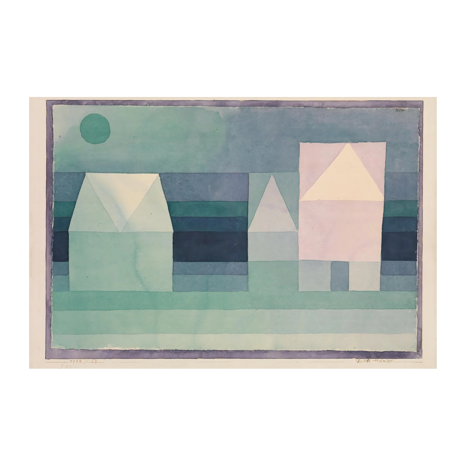 Abstract Houses Serene Blues Wall Art