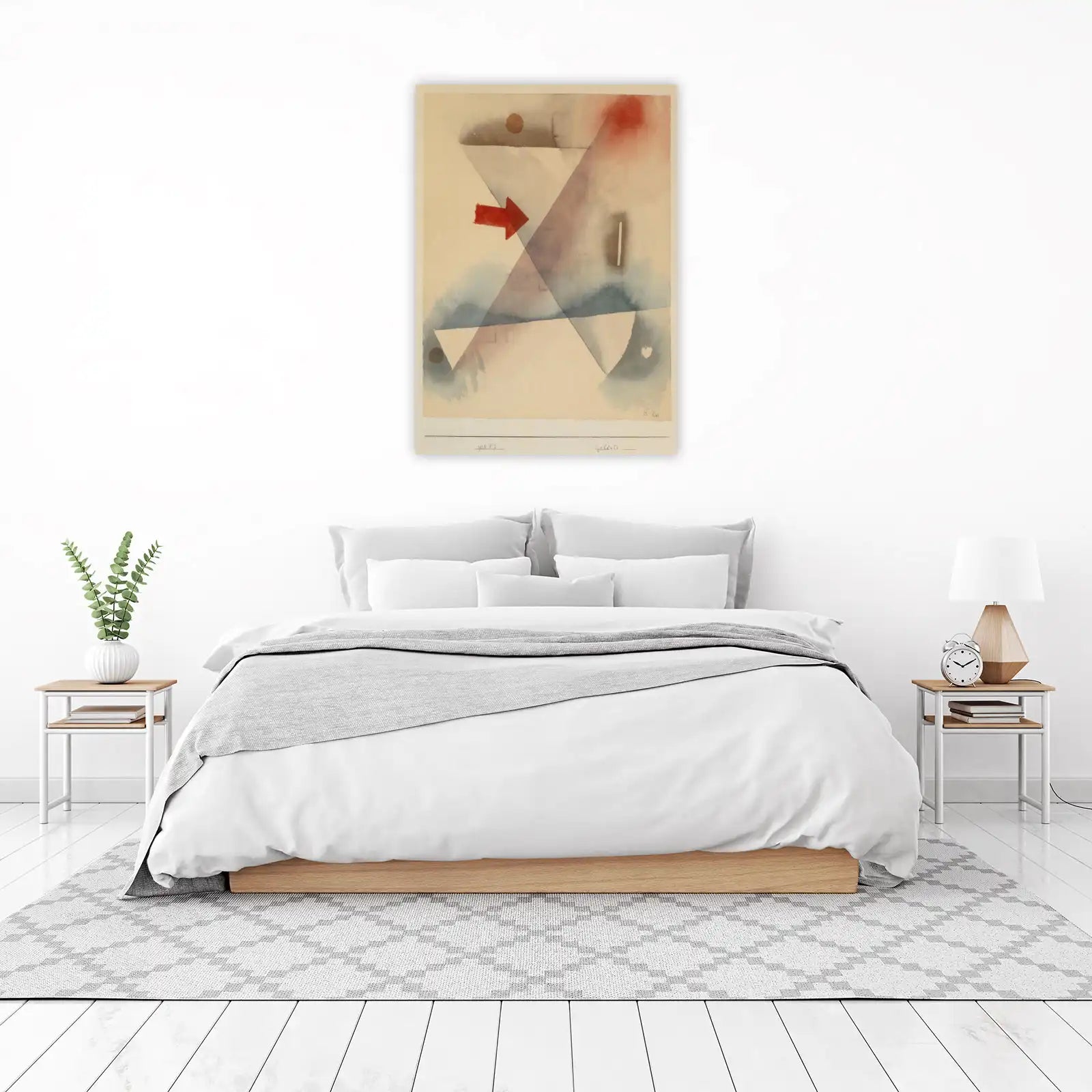 Abstract Geometric Red Arrow Wall Art