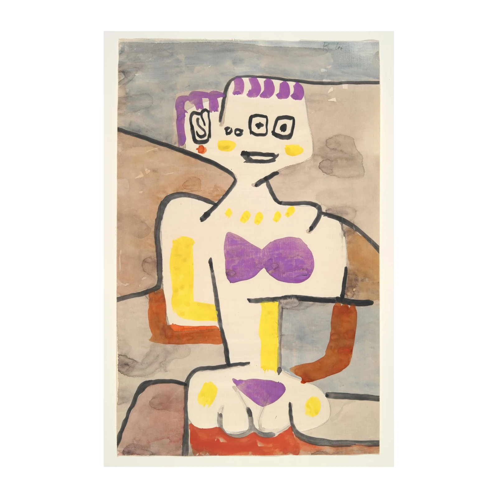 Whimsical Figure Abstract Modern Art Wall Art