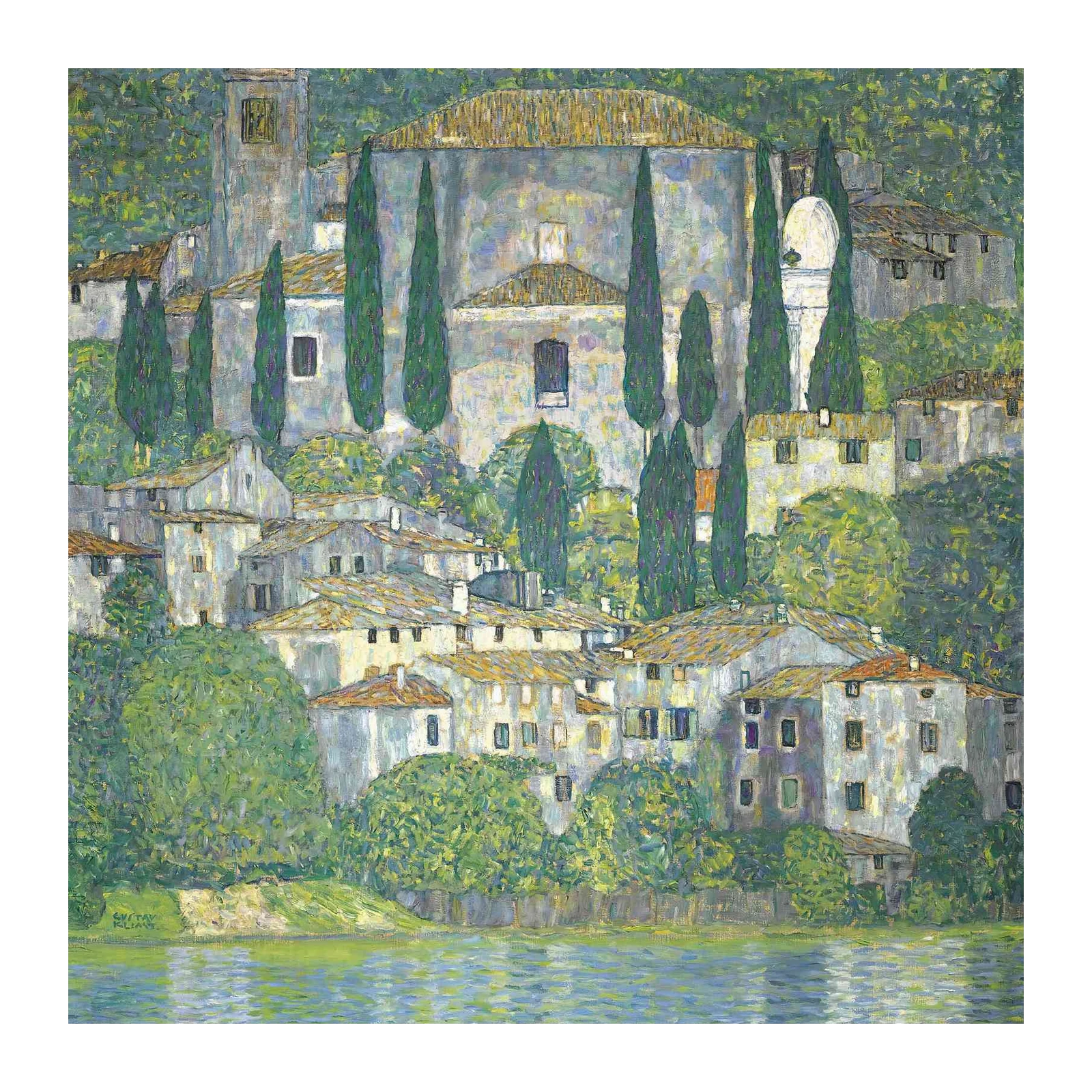 Serene Italian Village Landscape Wall Art