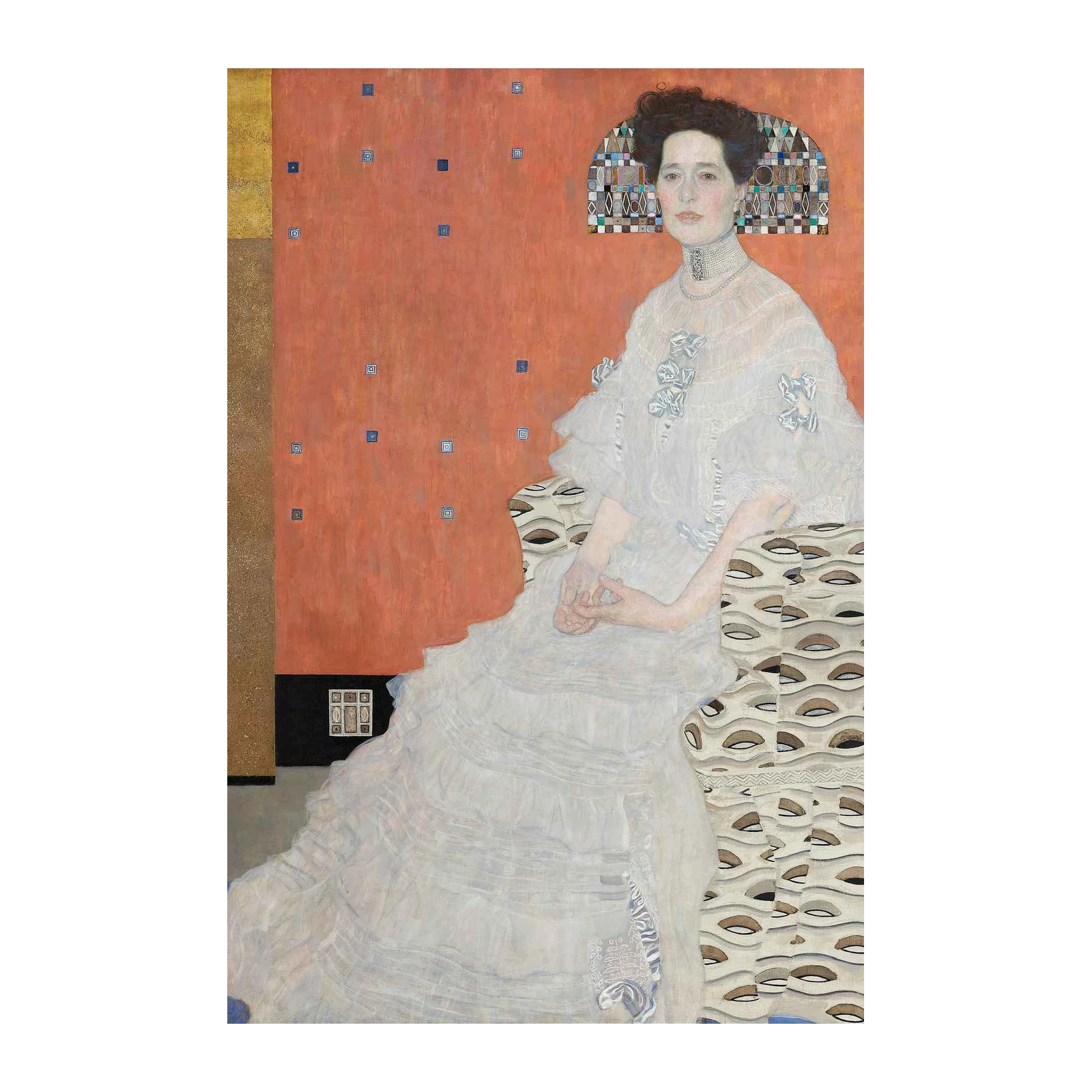 Elegant Portrait Woman White Gown Wall Art