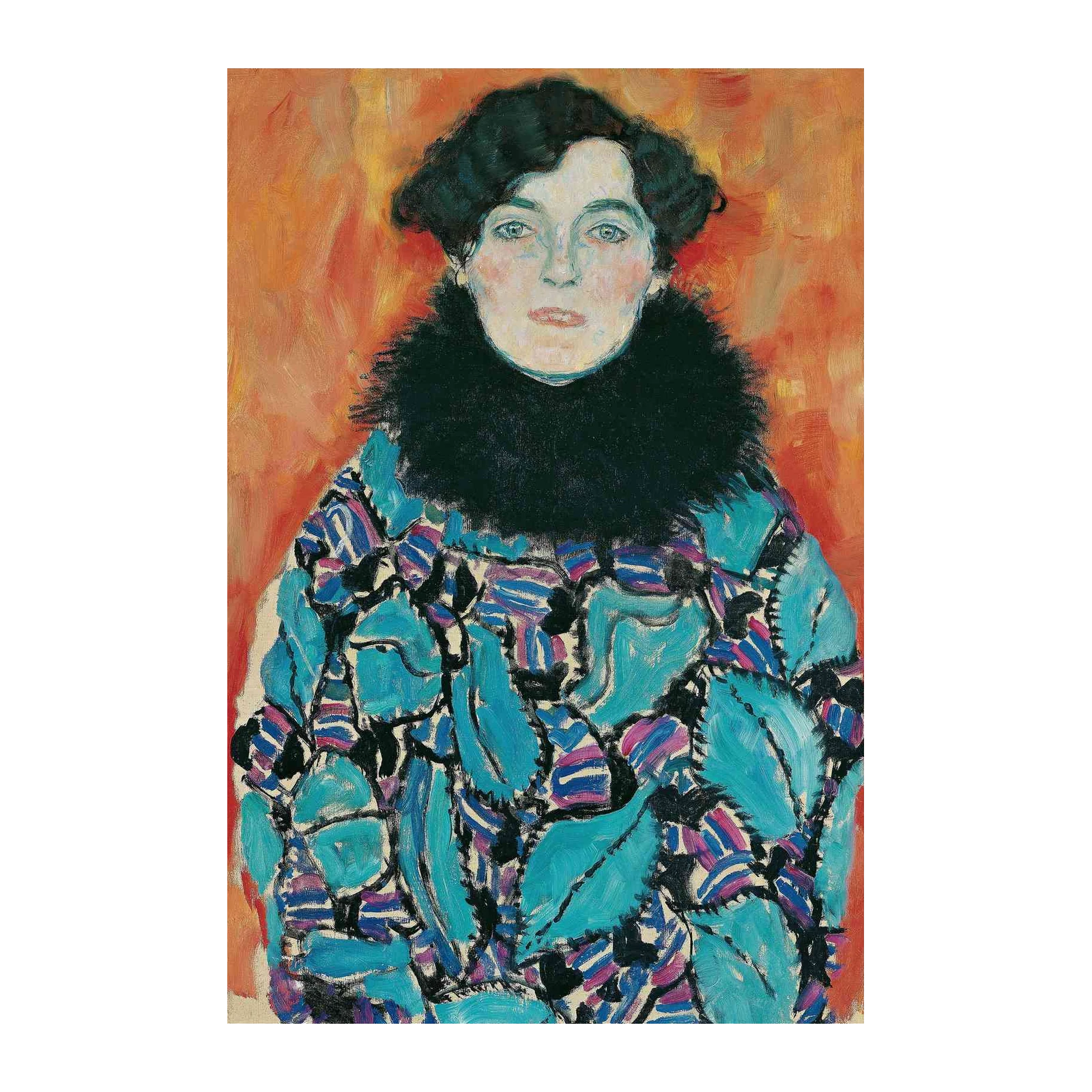 Klimt Portrait Blue & Gold Abstract Wall Art