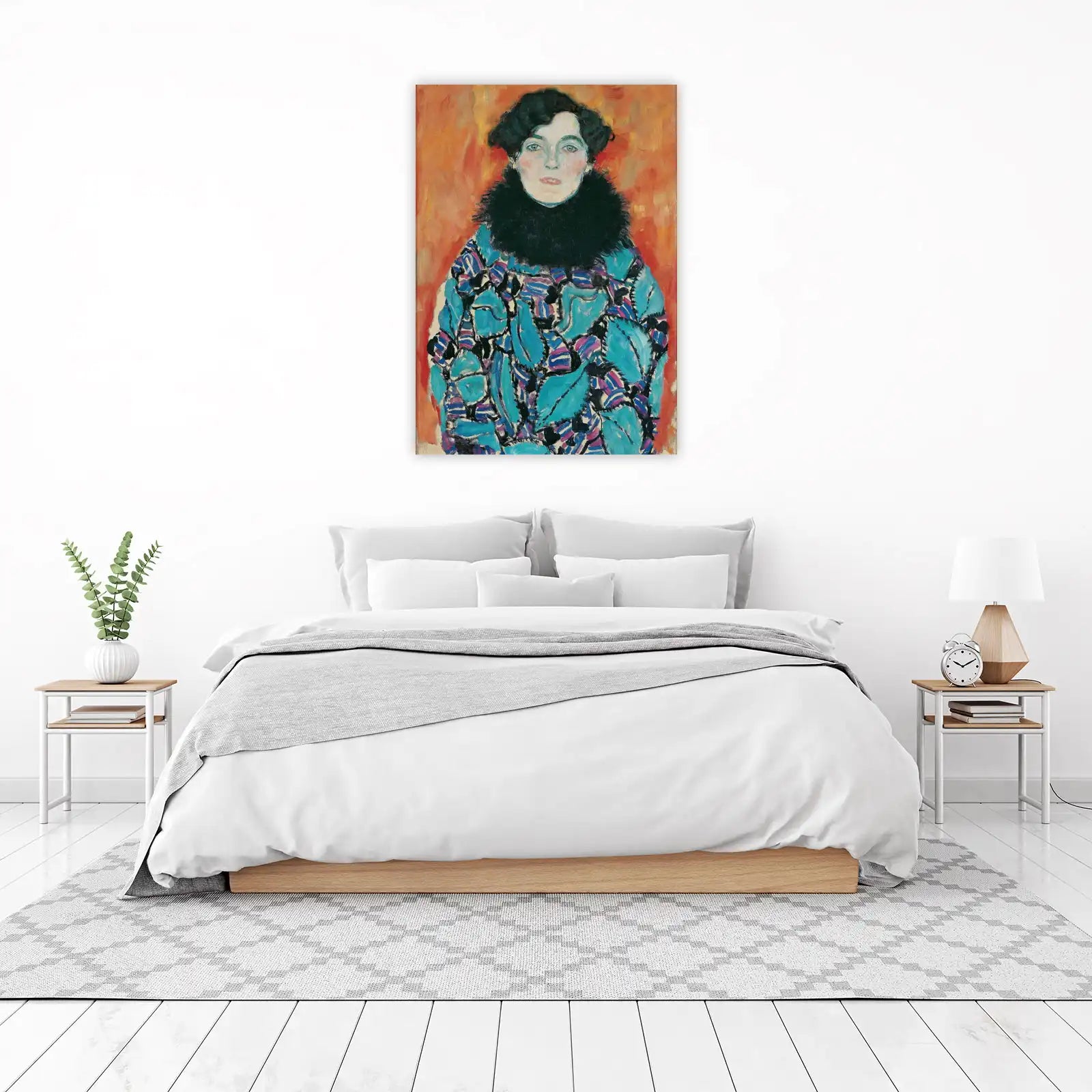 Klimt Portrait Blue & Gold Abstract Wall Art