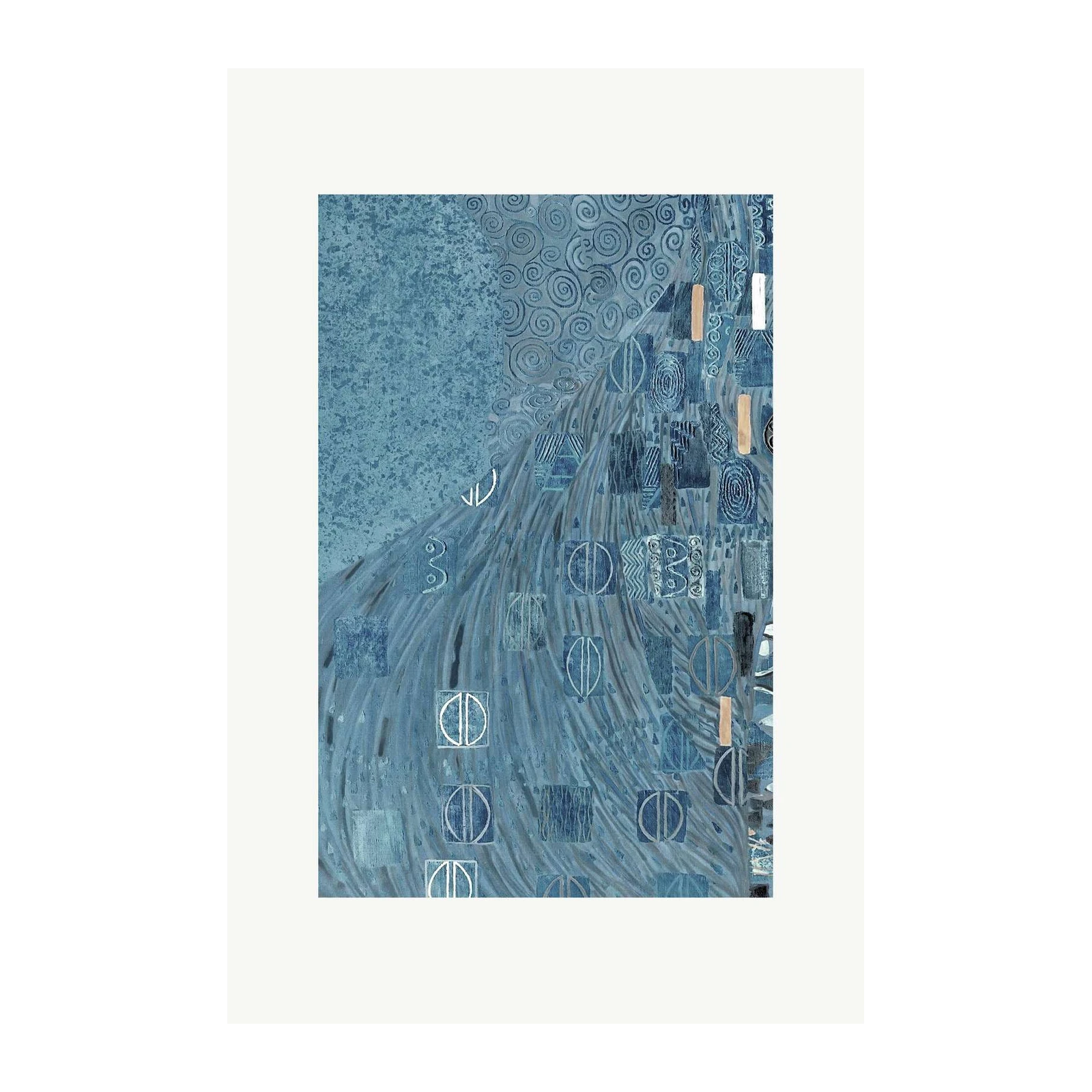 Abstract Blue Wave Wall Art