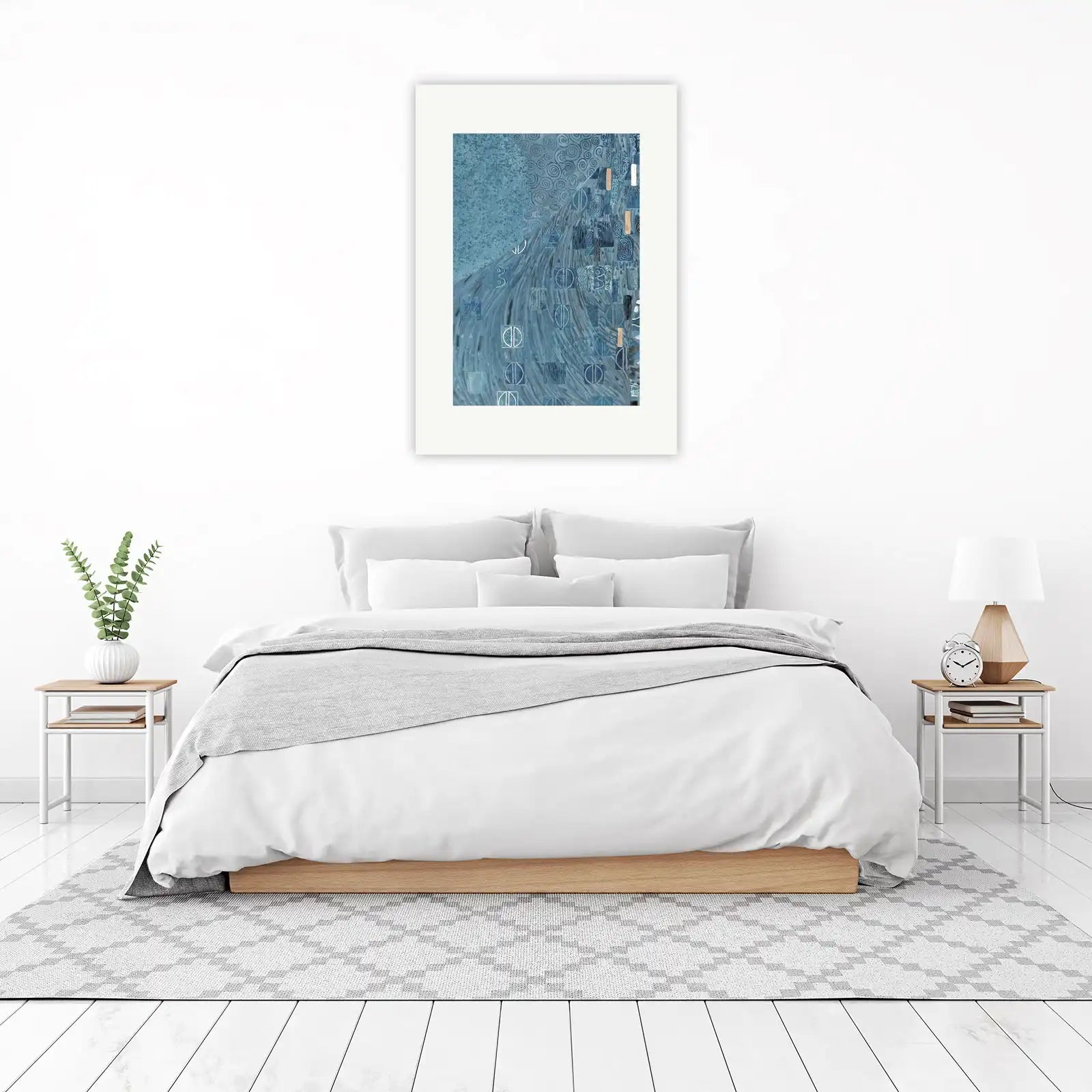 Abstract Blue Wave Wall Art