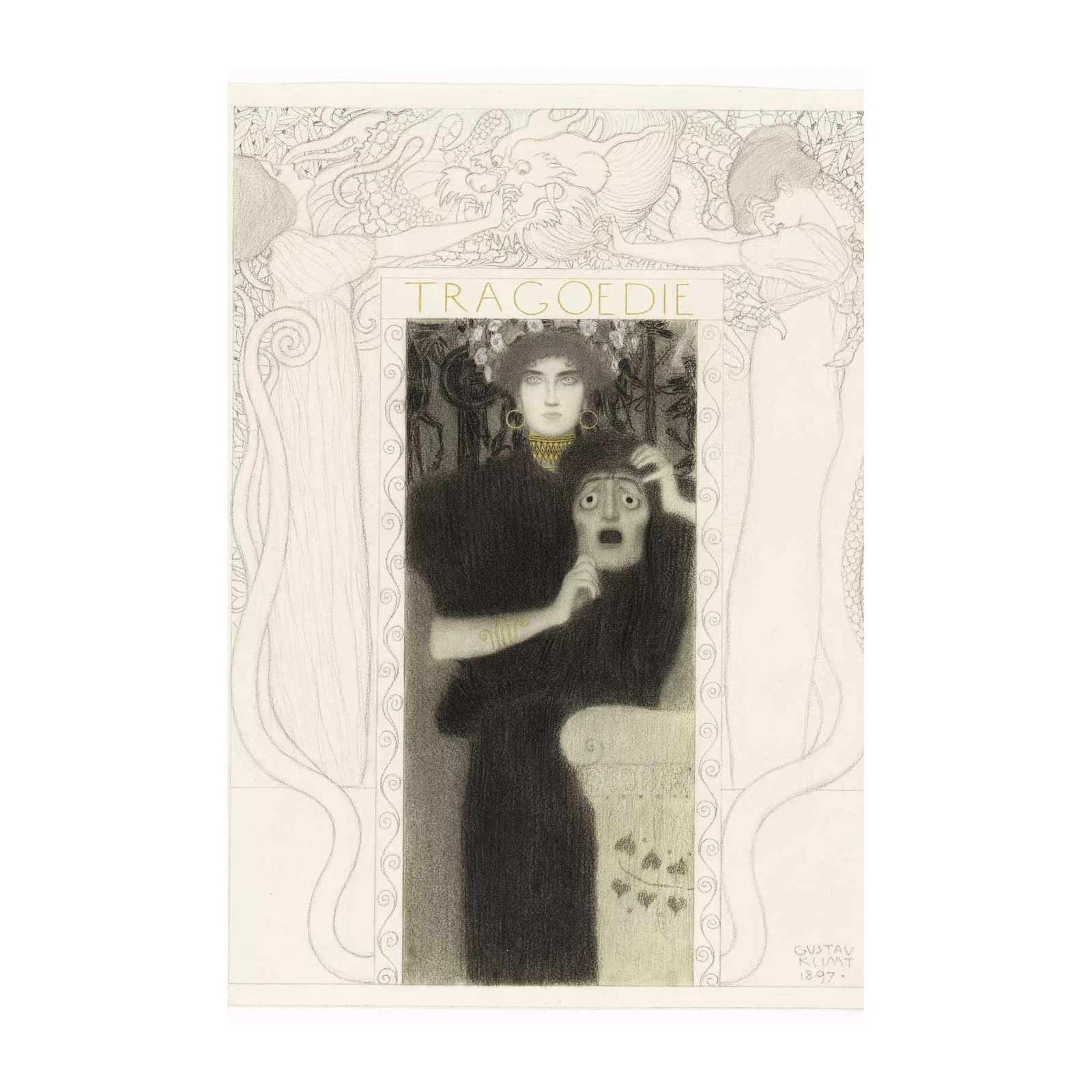 Gustav Klimt "Tragoedie" Art Nouveau Wall Art