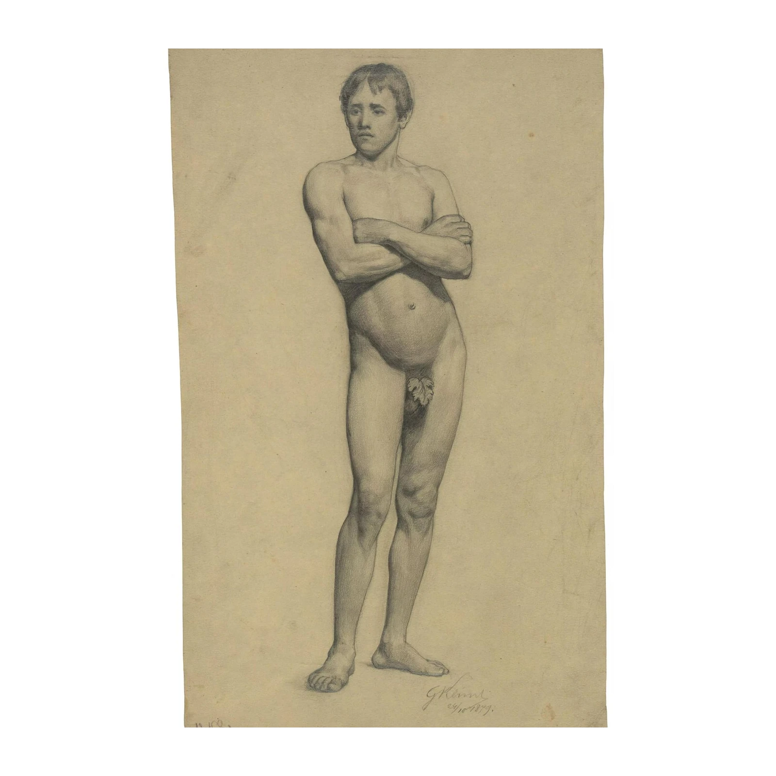 Classical Male Nude Study Graphite Art Wall Art