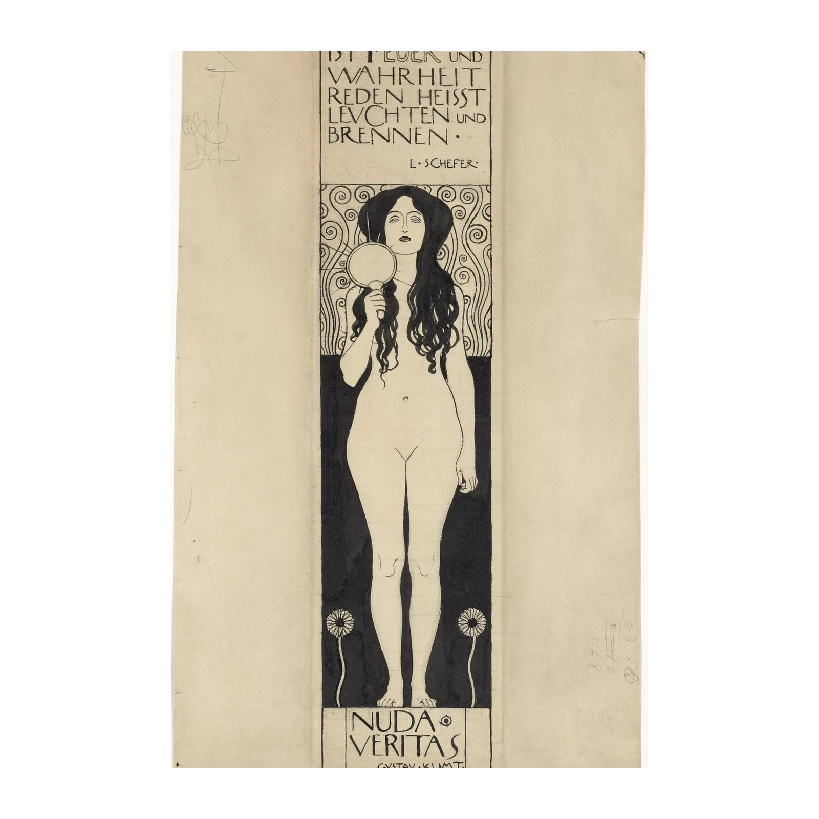 Nuda Veritas Klimt Style Wall Art