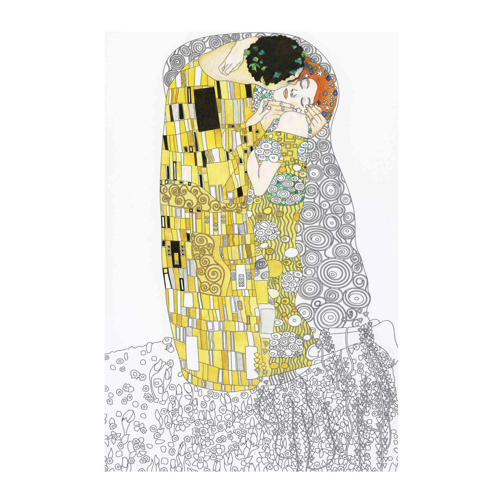 Gustav Klimt The Kiss Gold Floral Wall Art