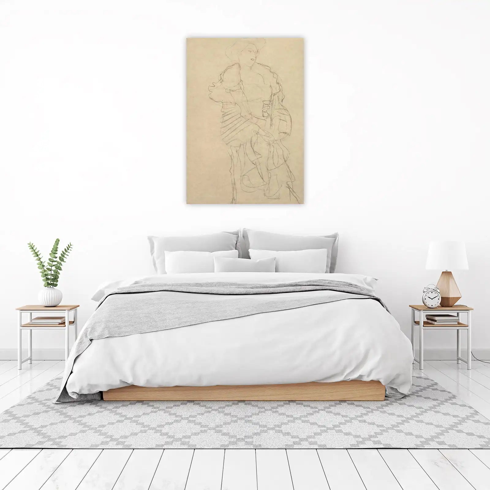 Elegant Woman Sketch Wall Art | Vintage Art Wall Decor