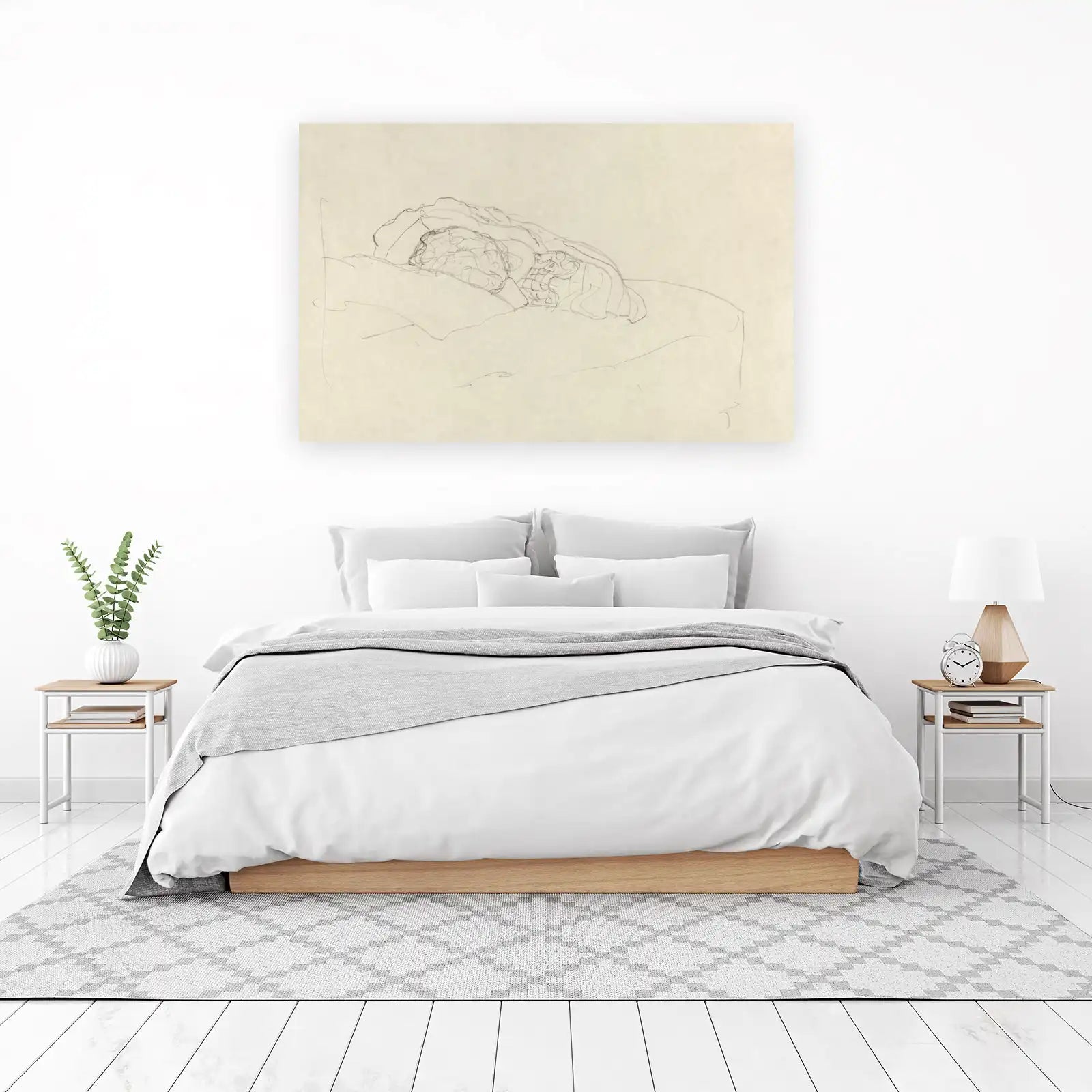 Serene Figure Sketch Minimalist Wall Art Wall Art