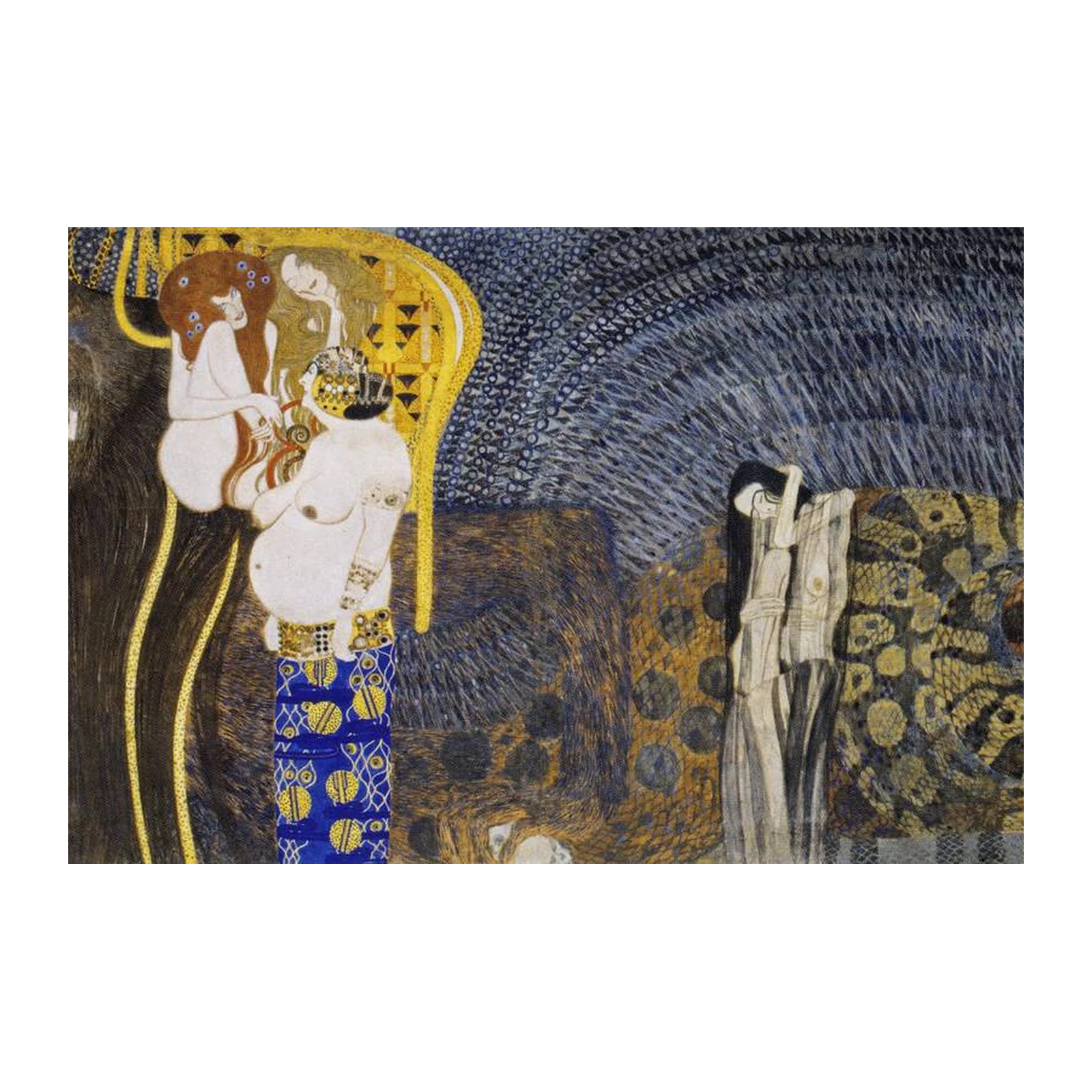 Art Nouveau Nude Figures with Serpent Wall Art