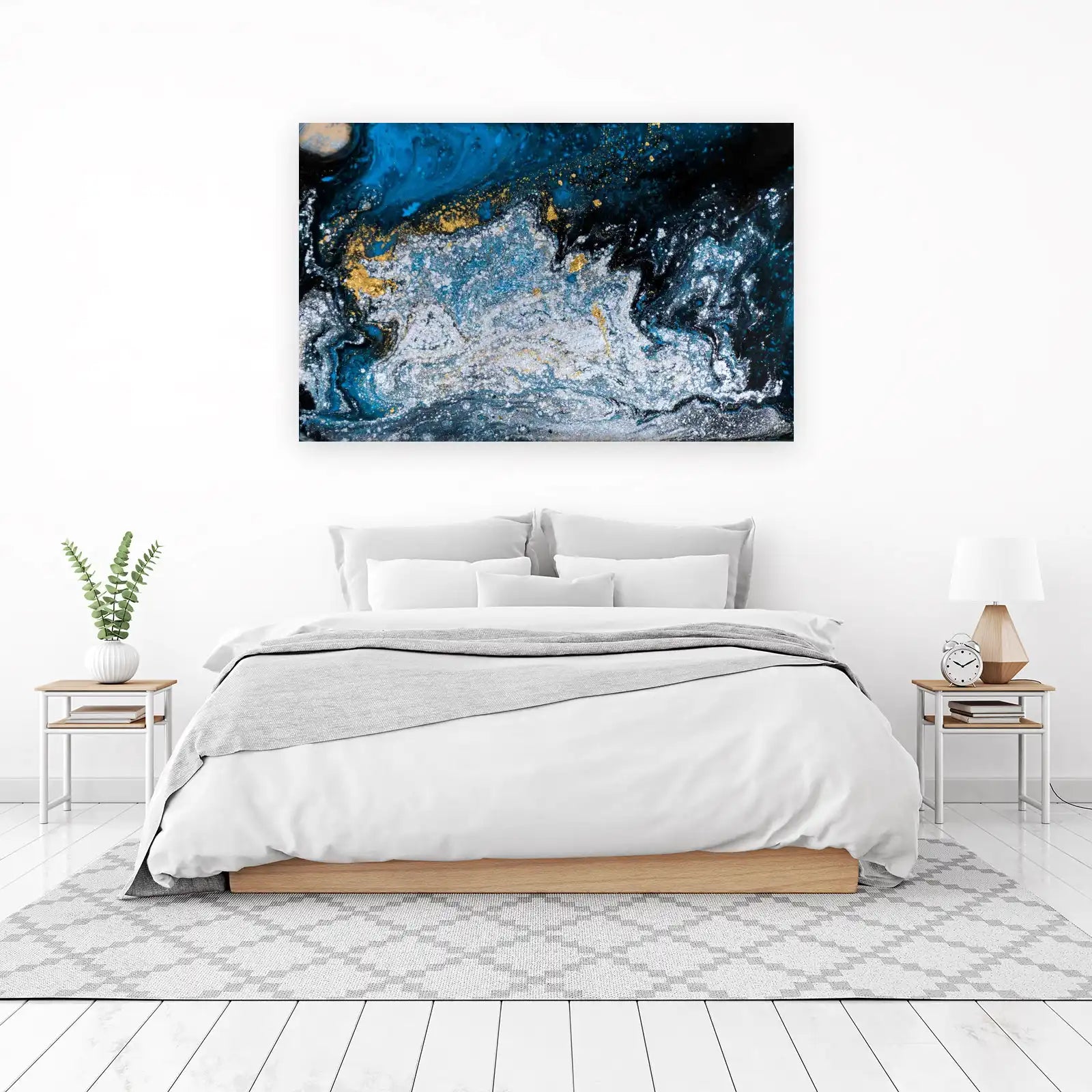 Oceanic Galaxy Gold & Blue Swirl Wall Art