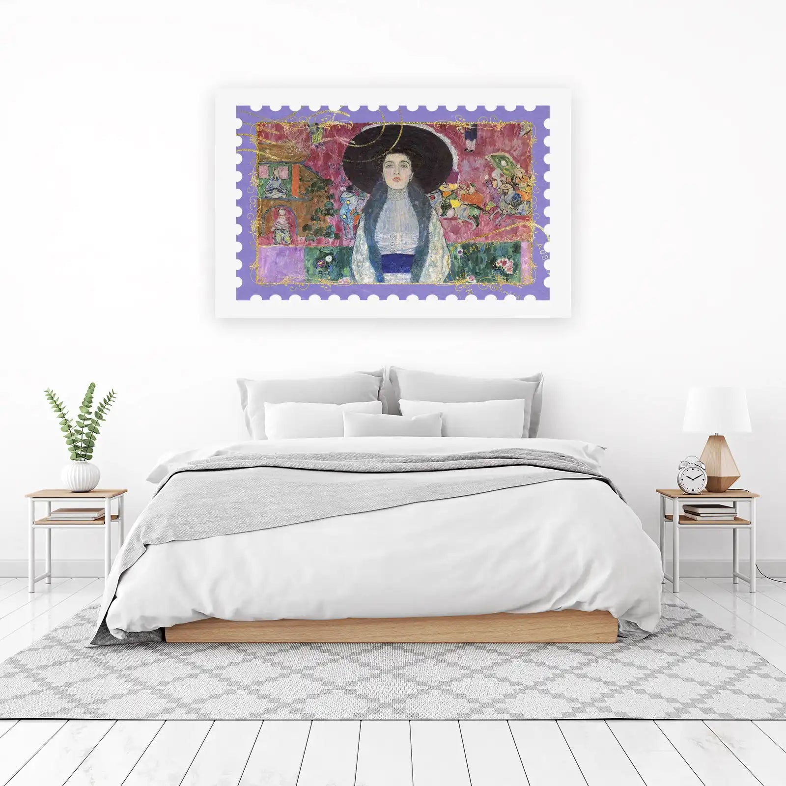 Elegant Portrait Woman Wide Brim Hat Wall Art