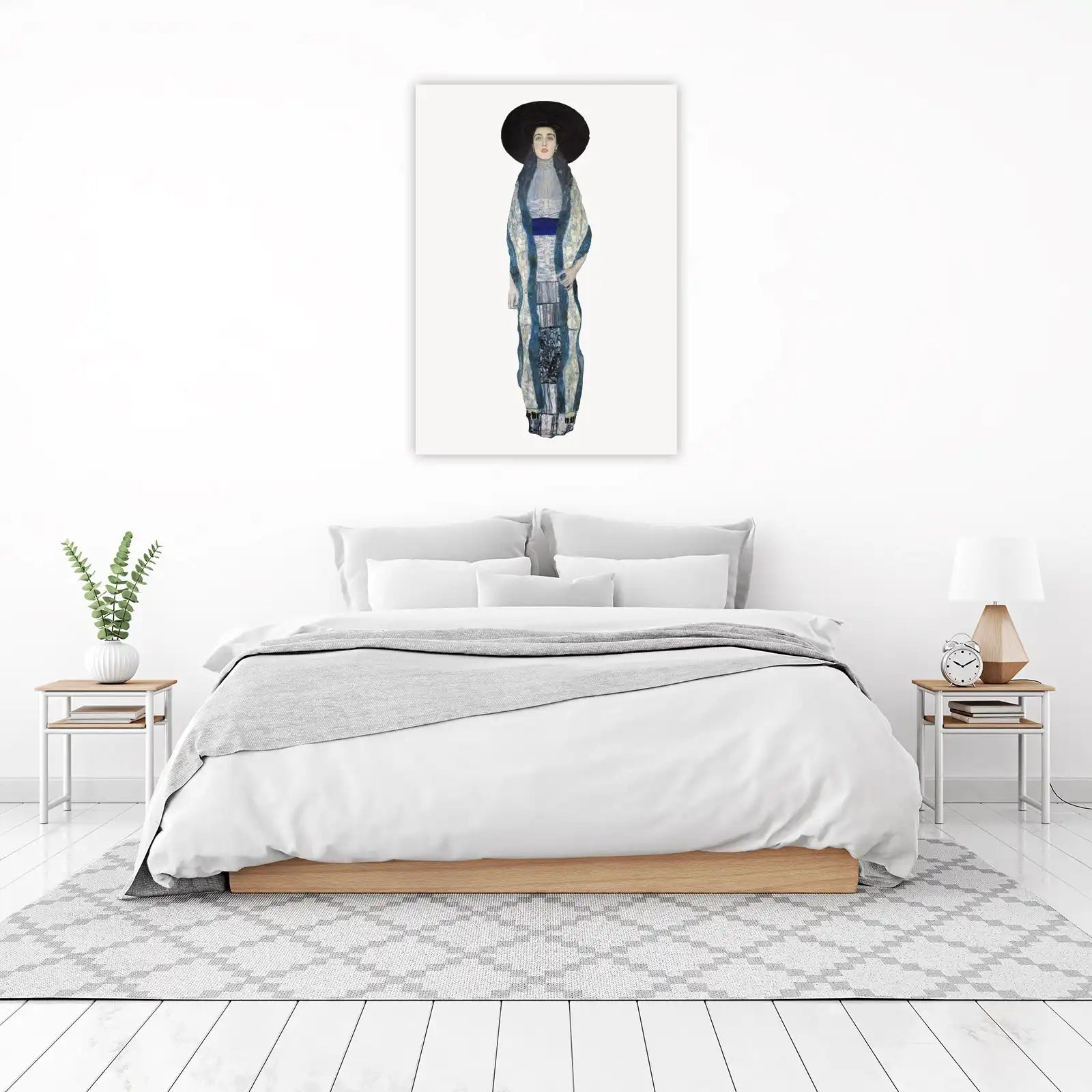 Elegant Woman Portrait Klimt Style Wall Art
