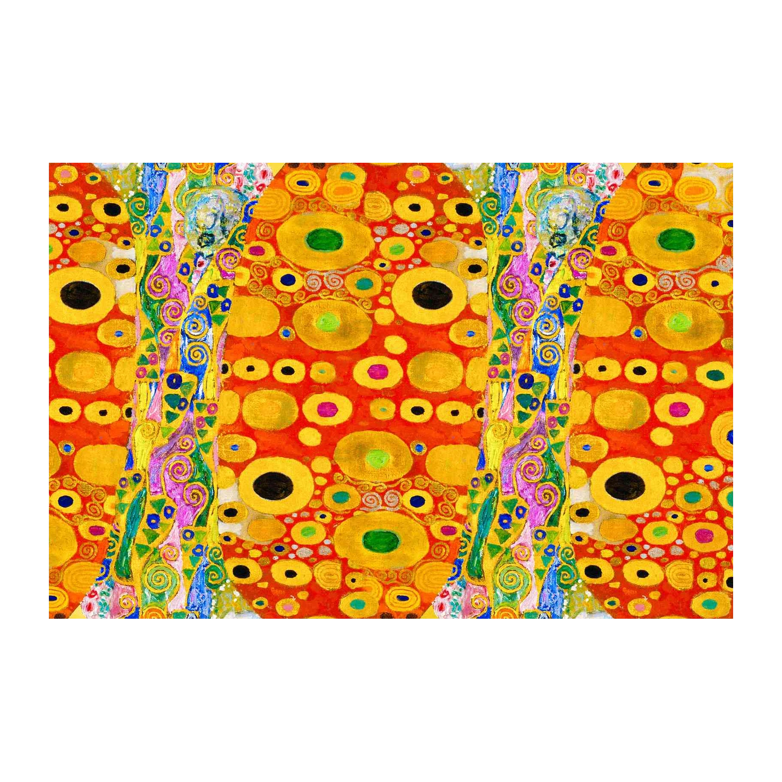 Gustav Klimt "The Kiss" Inspired Golden Floral Wall Art
