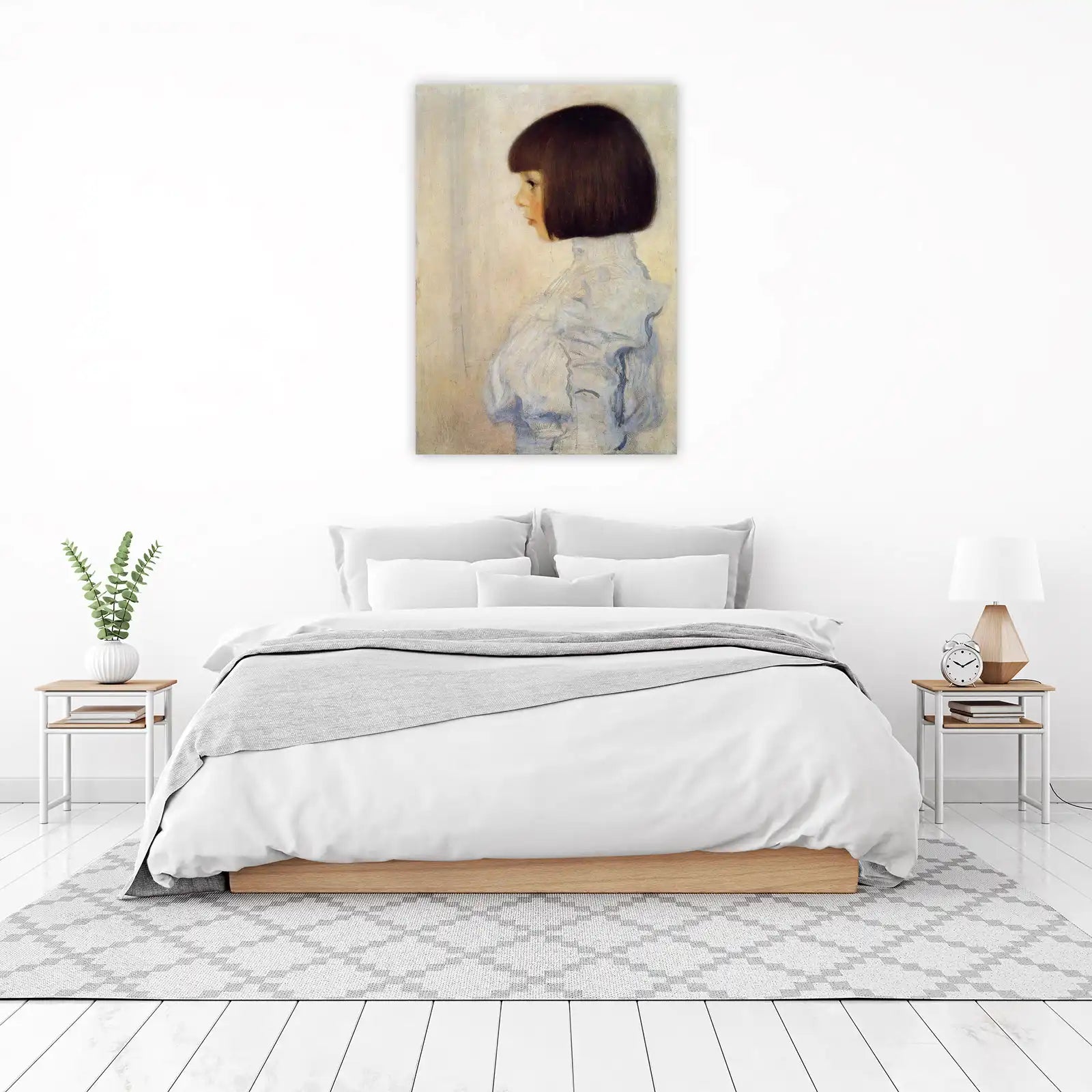 Elegant Girl Portrait Oil Painting Wall Art