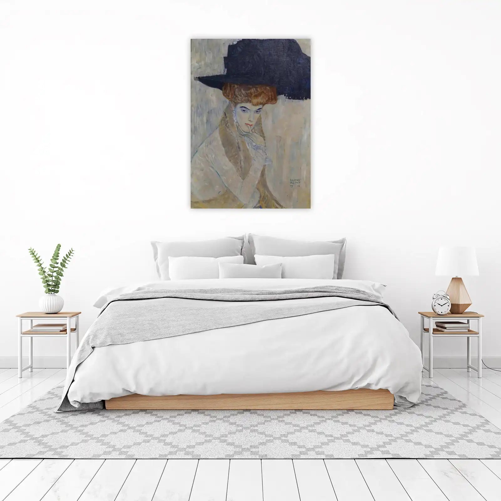 Gustav Klimt Woman in Black Hat Wall Art