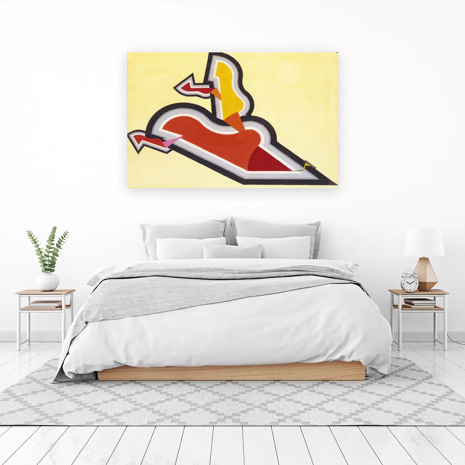 Bold Geometric Horse & Rider Wall Art