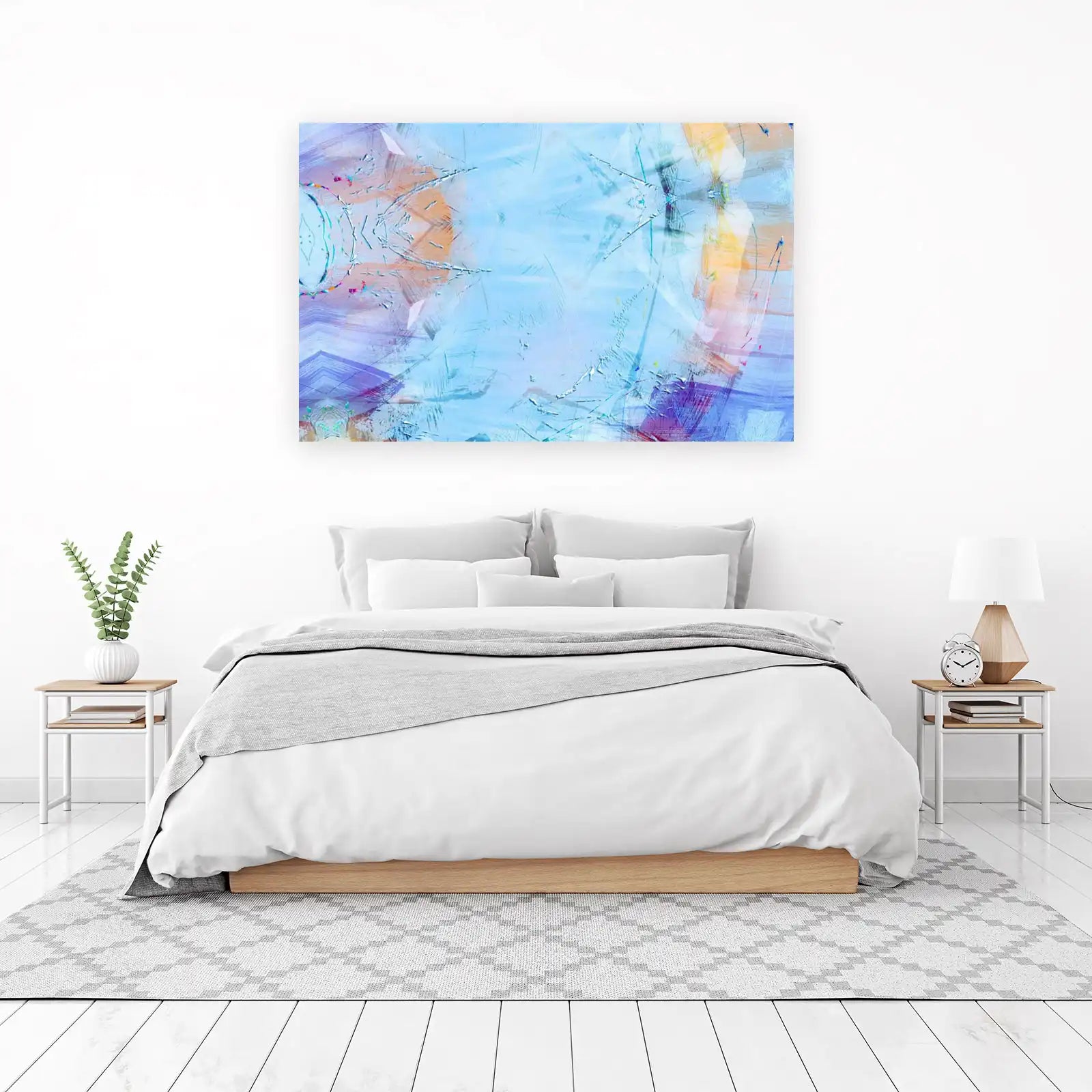 Abstract Serenity Blue & Gold Wall Art
